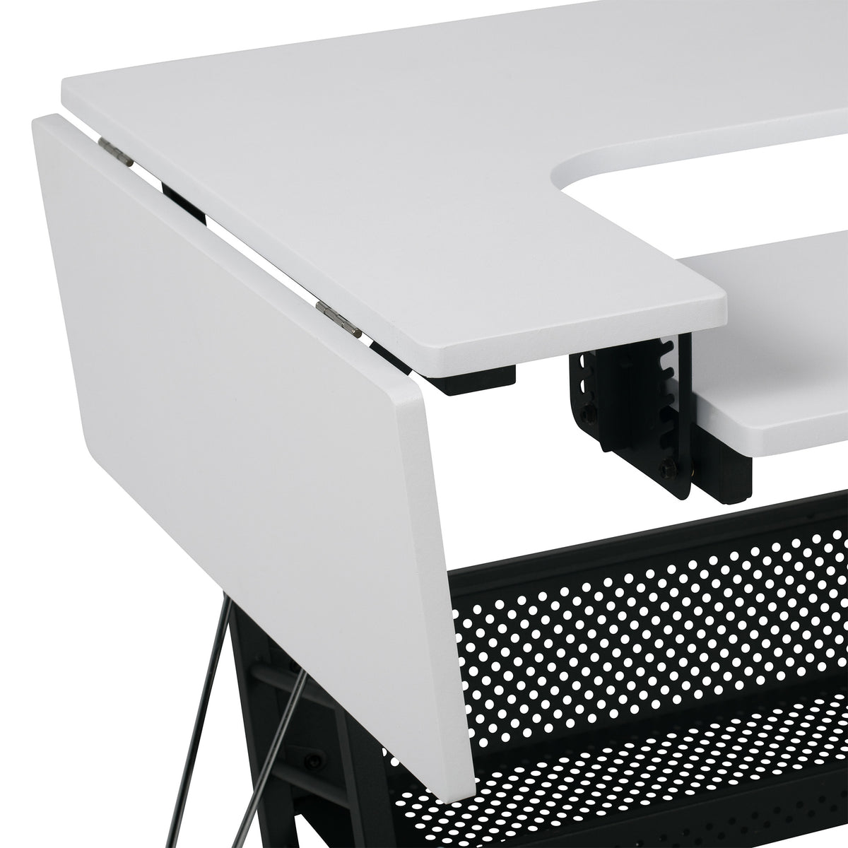 Sew Ready Eclipse Hobby Sewing Table with Storage Drawer and Shelves, Black