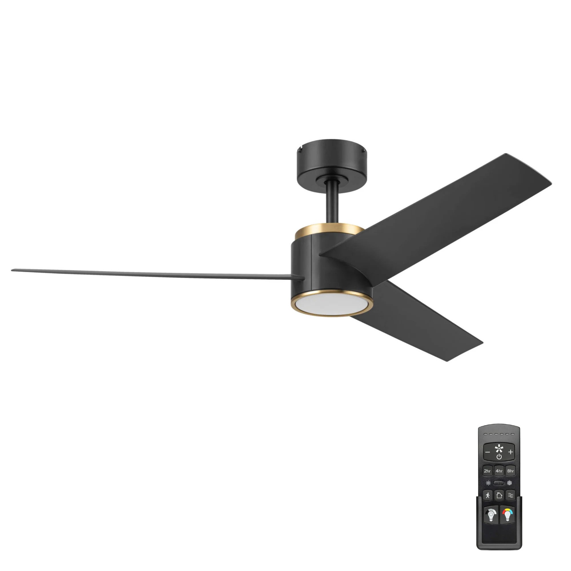 Honeywell Altan 52 Inch Ceiling Fan with LED Light & Remote, Matte Black/Gold