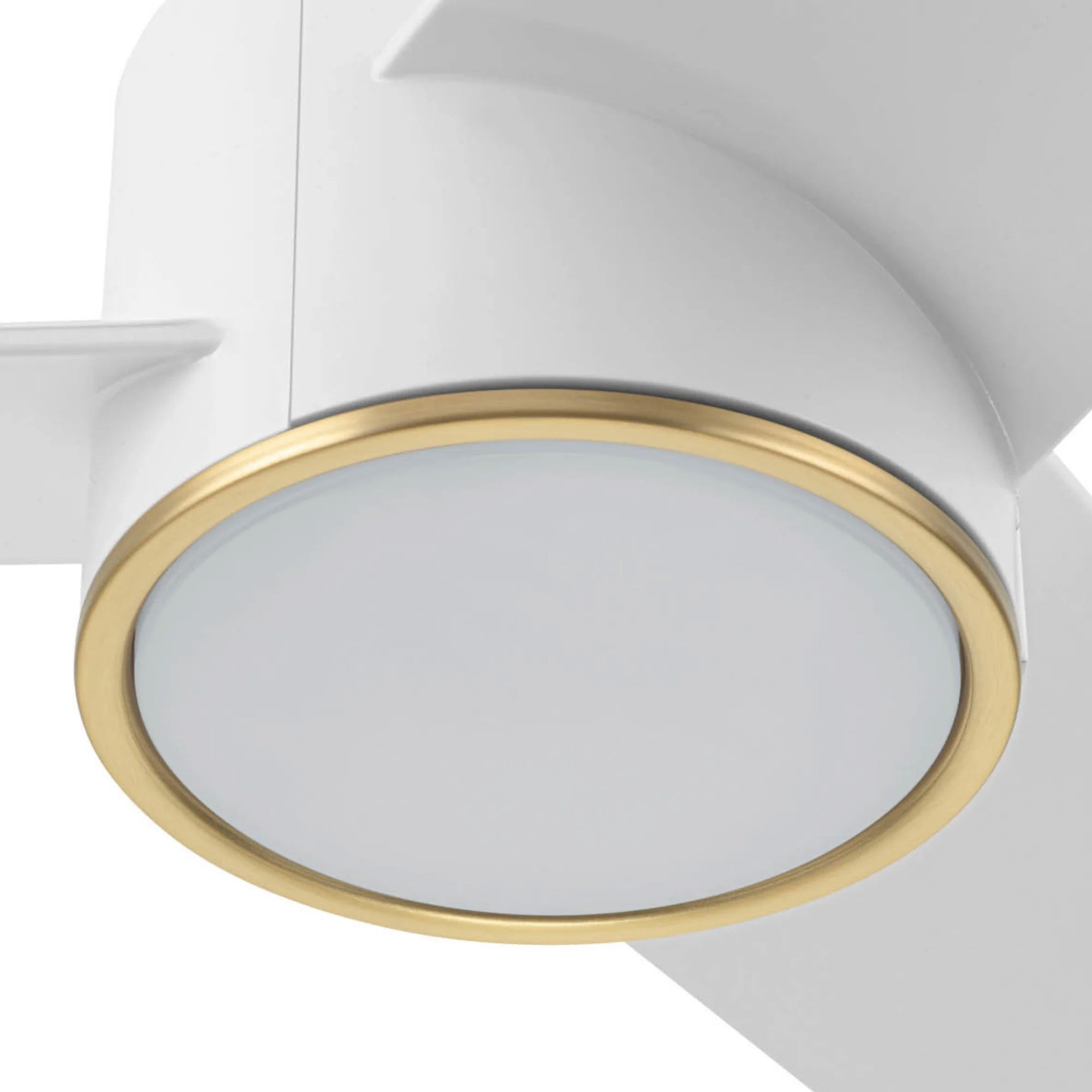 Honeywell Altan 52 Inch Modern Ceiling Fan with LED Light & Remote, White/Gold
