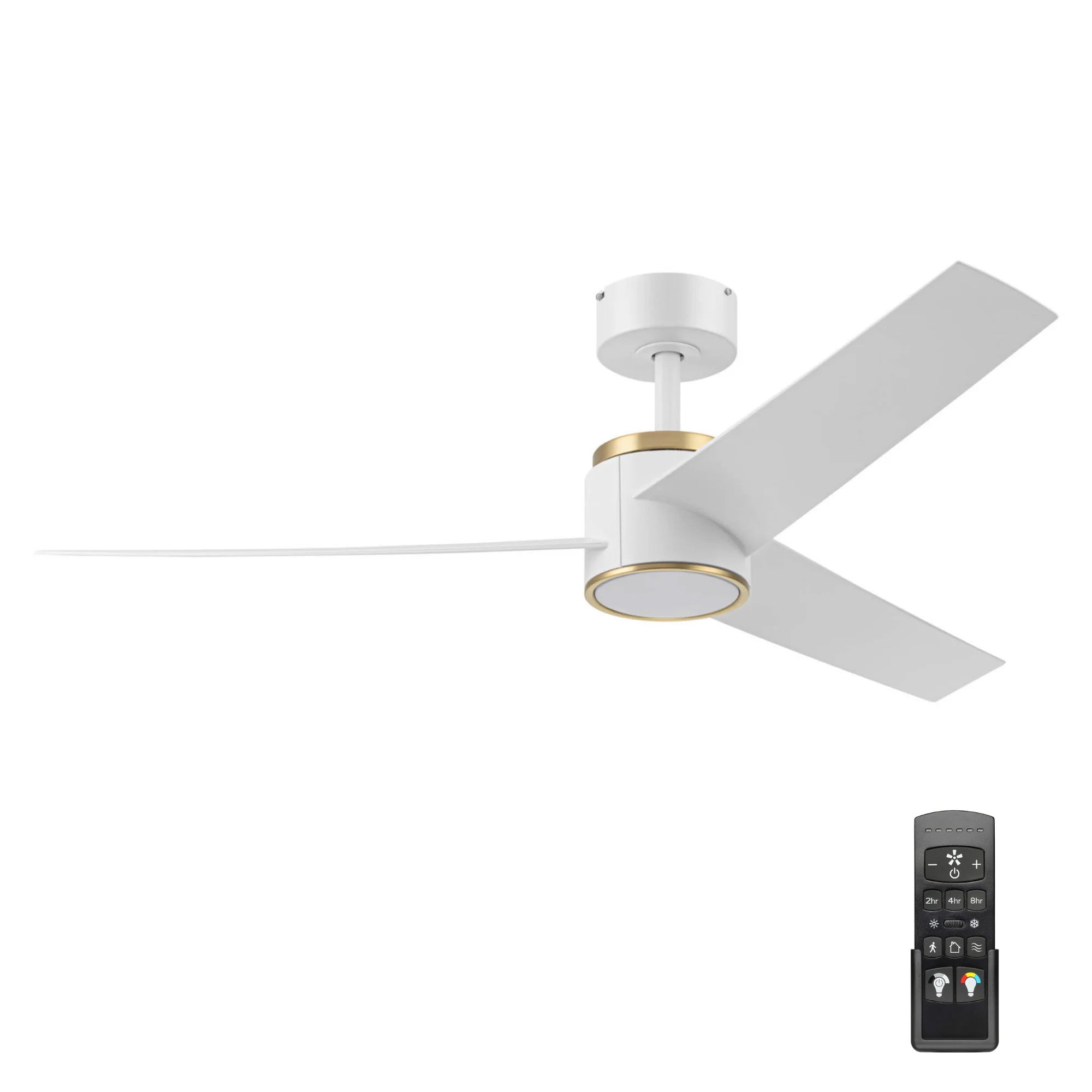 Honeywell Altan 52 Inch Modern Ceiling Fan with LED Light & Remote, White/Gold