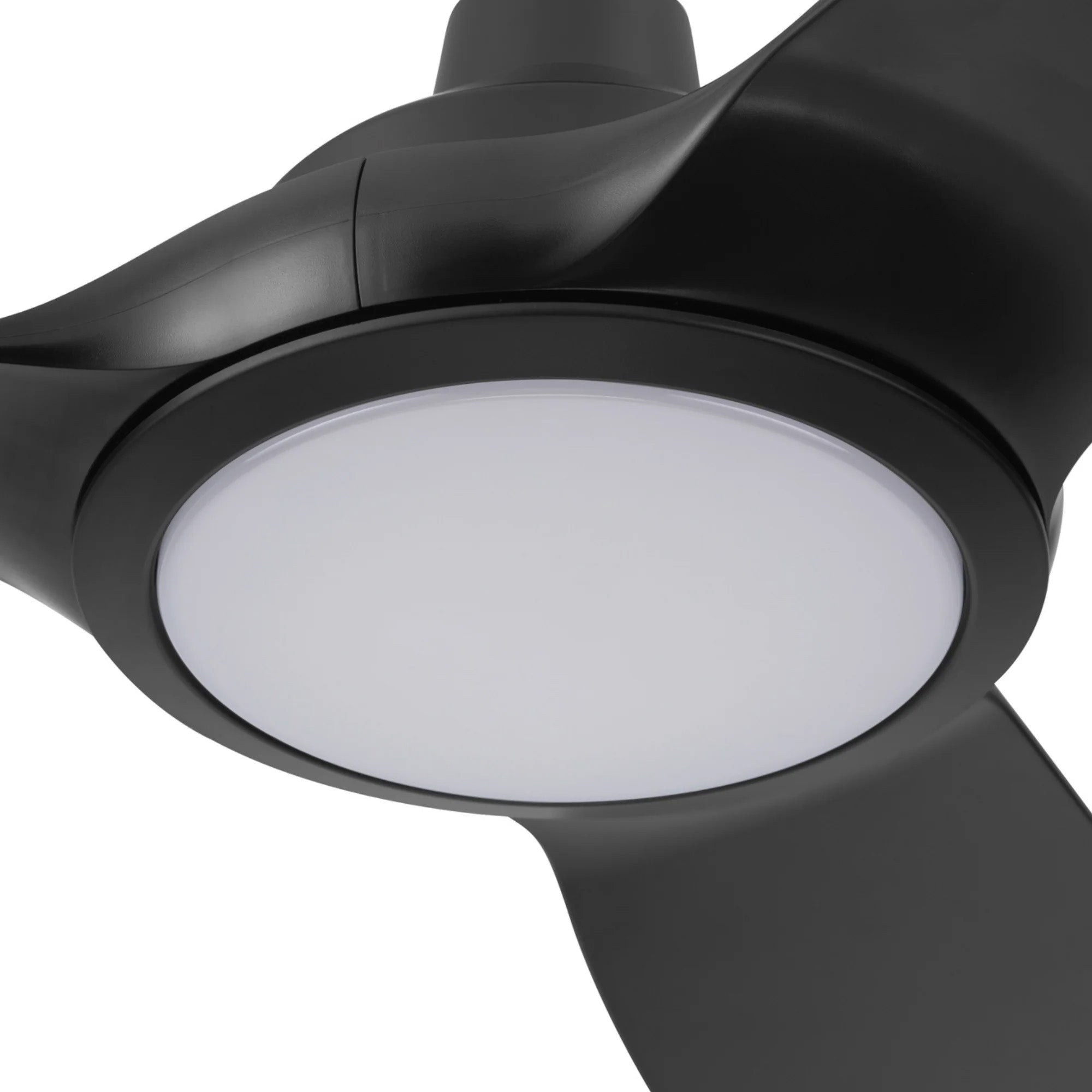 Honeywell Sirro 52" Ceiling Fan with Light & Remote, 3 Black Blades, Matte Black