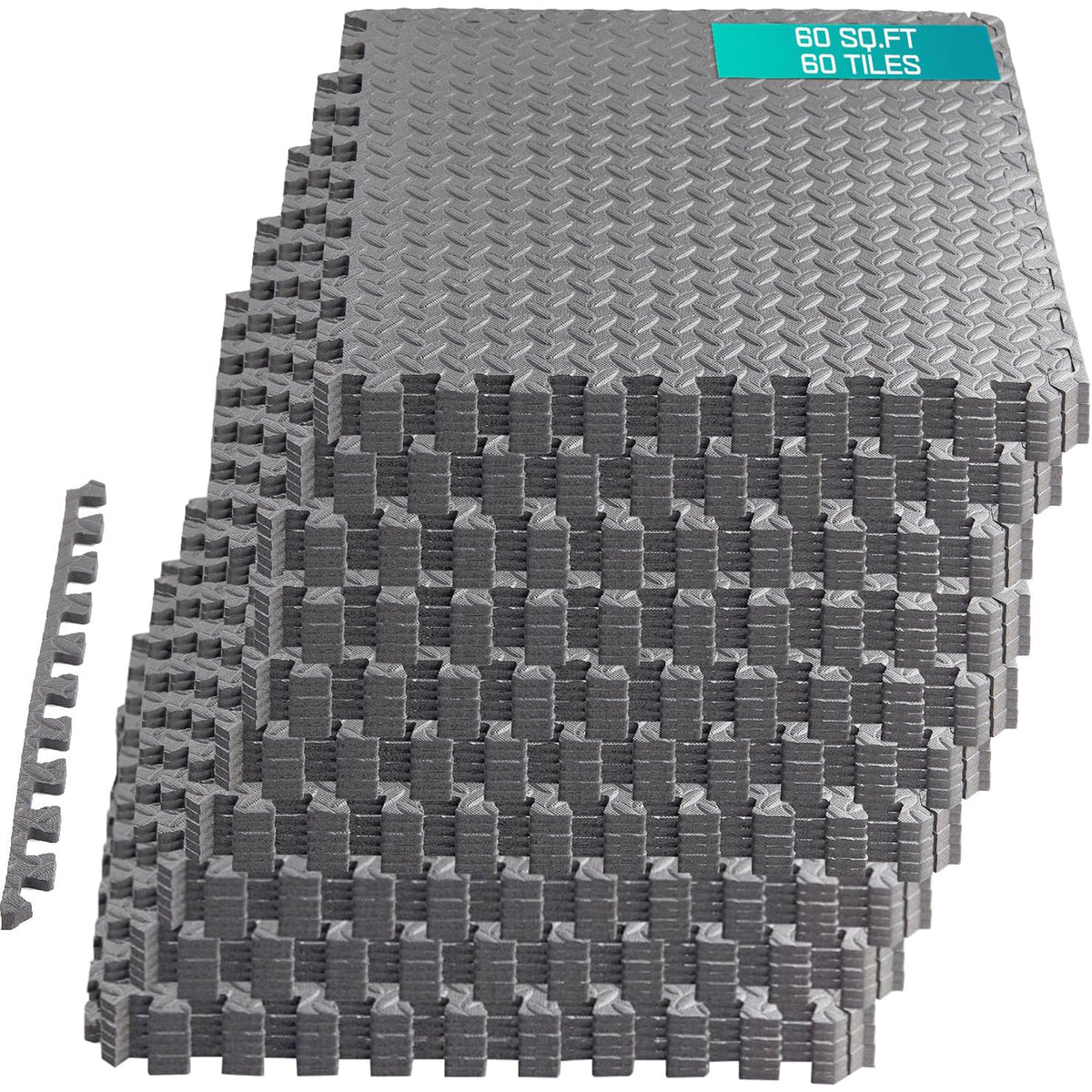 Yes4All 60SQFT EVA Interlocking Foam Floor Tiles for Home Gym Workout Equipment