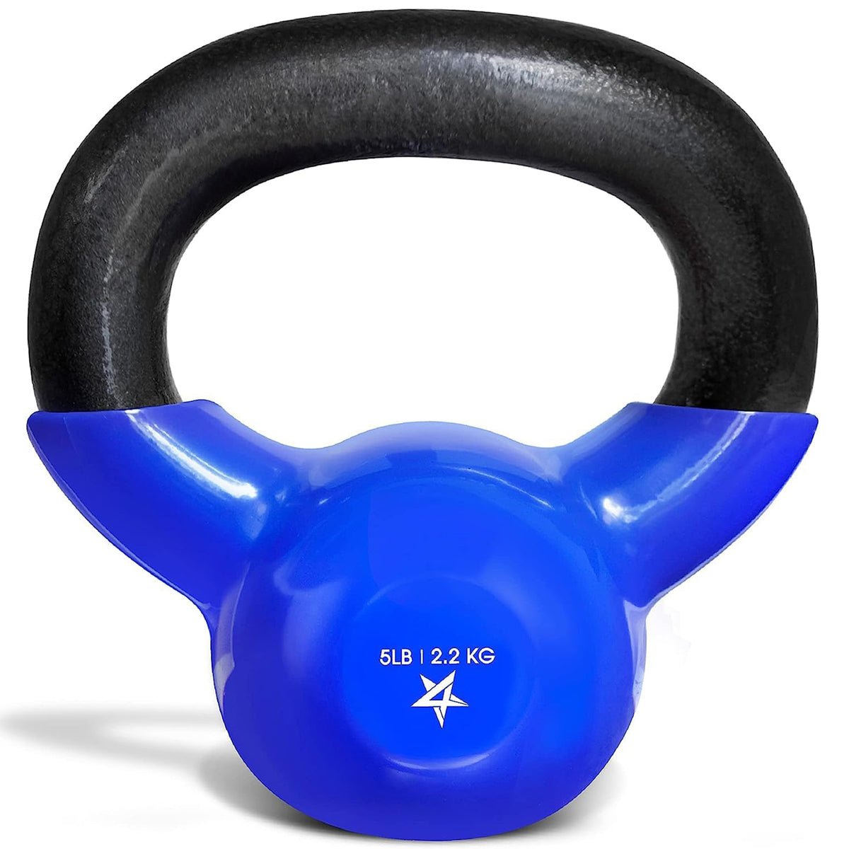 Yes4All 80 Pound PVC Kettlebell, Cast Iron Weight for Strength Training, Blue