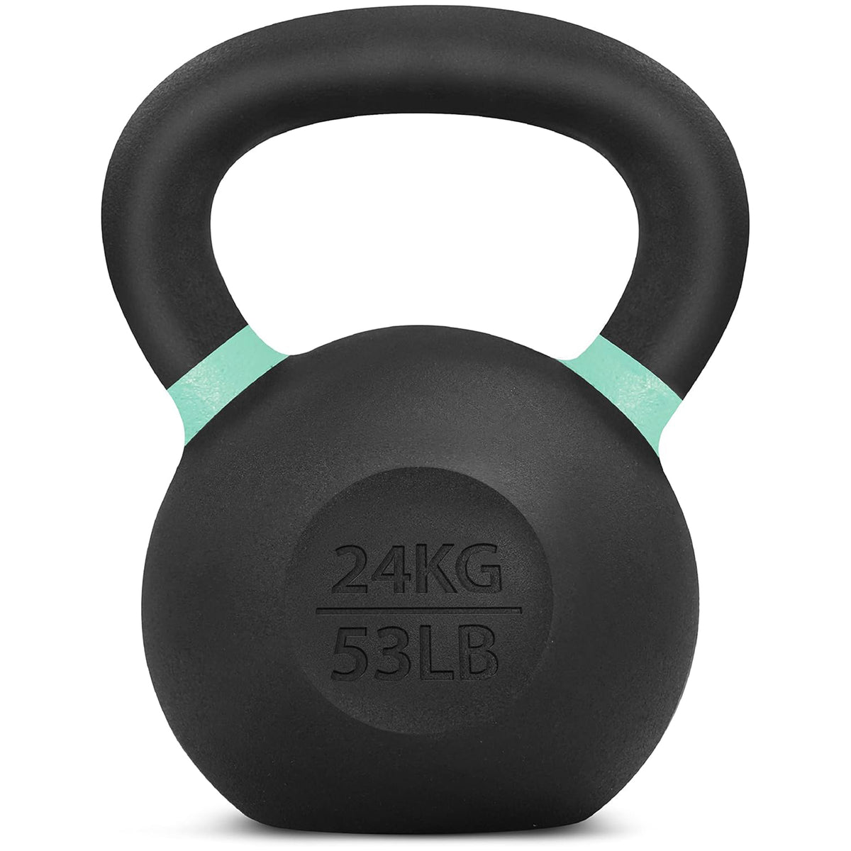 Yes4All 53lb Powder Coated Cast Iron Kettlebell w/ Non-Slip Handle & Flat Bottom