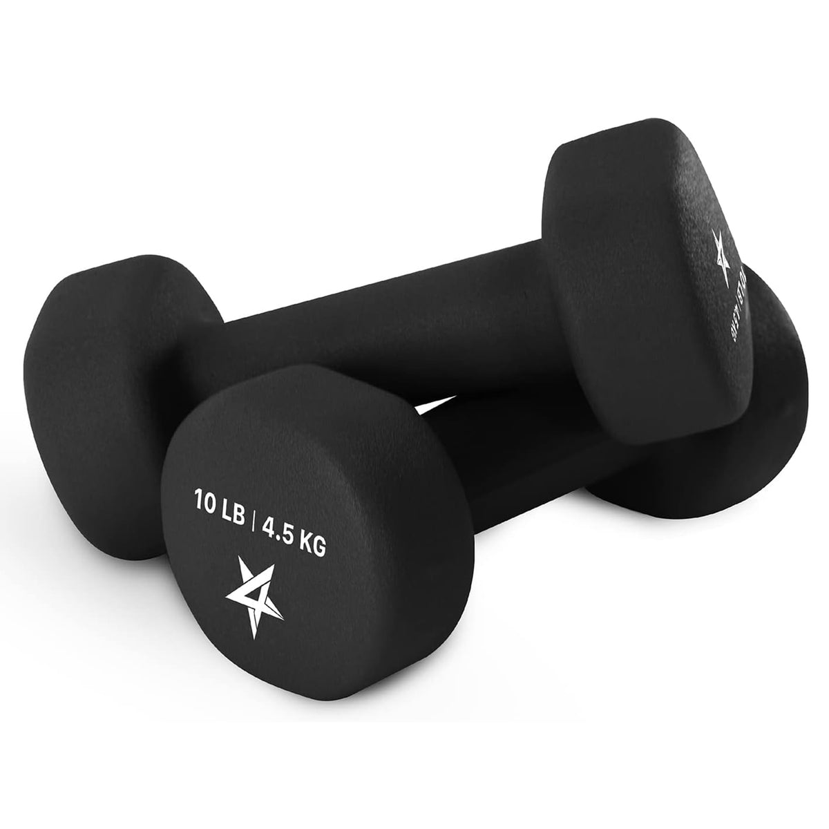 Yes4All 10-Pound Neoprene Dumbbell Pair Hand Weights for Home Workouts, Black