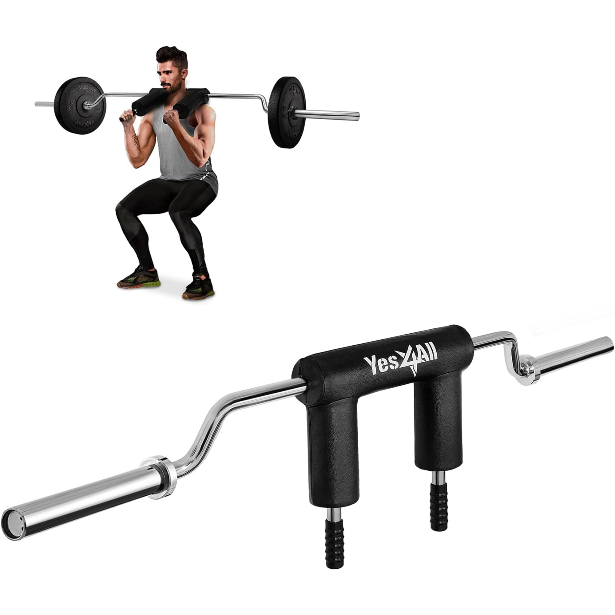 Yes4All Anti-Slip Squat Bar Attachment Comfortable Neck Pad w/ 1000LB Capacity