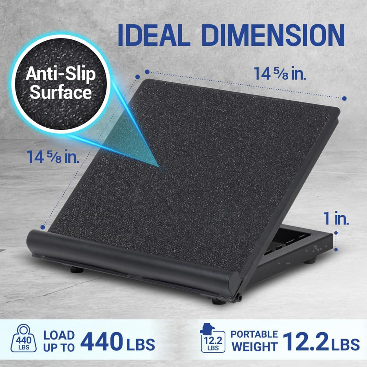 Yes4All Steel Slant Board for Calf Stretching, and Squat Wedge Training, Black