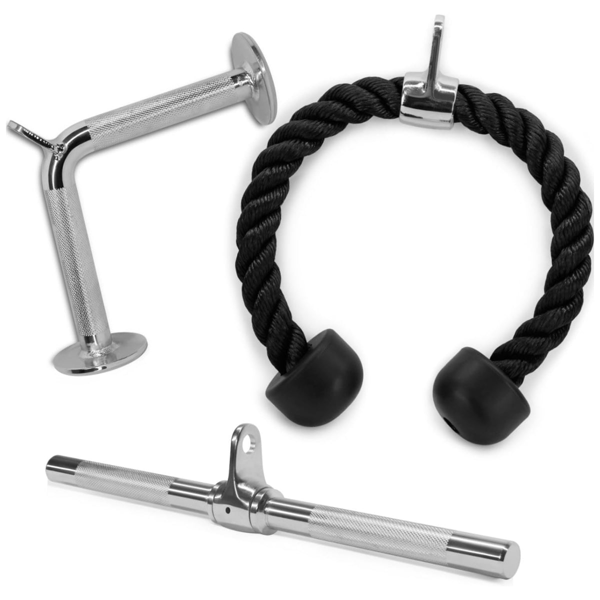 Yes4All Cable Machine Attachments with Tricep Rope, Straight Bar, and V Bar