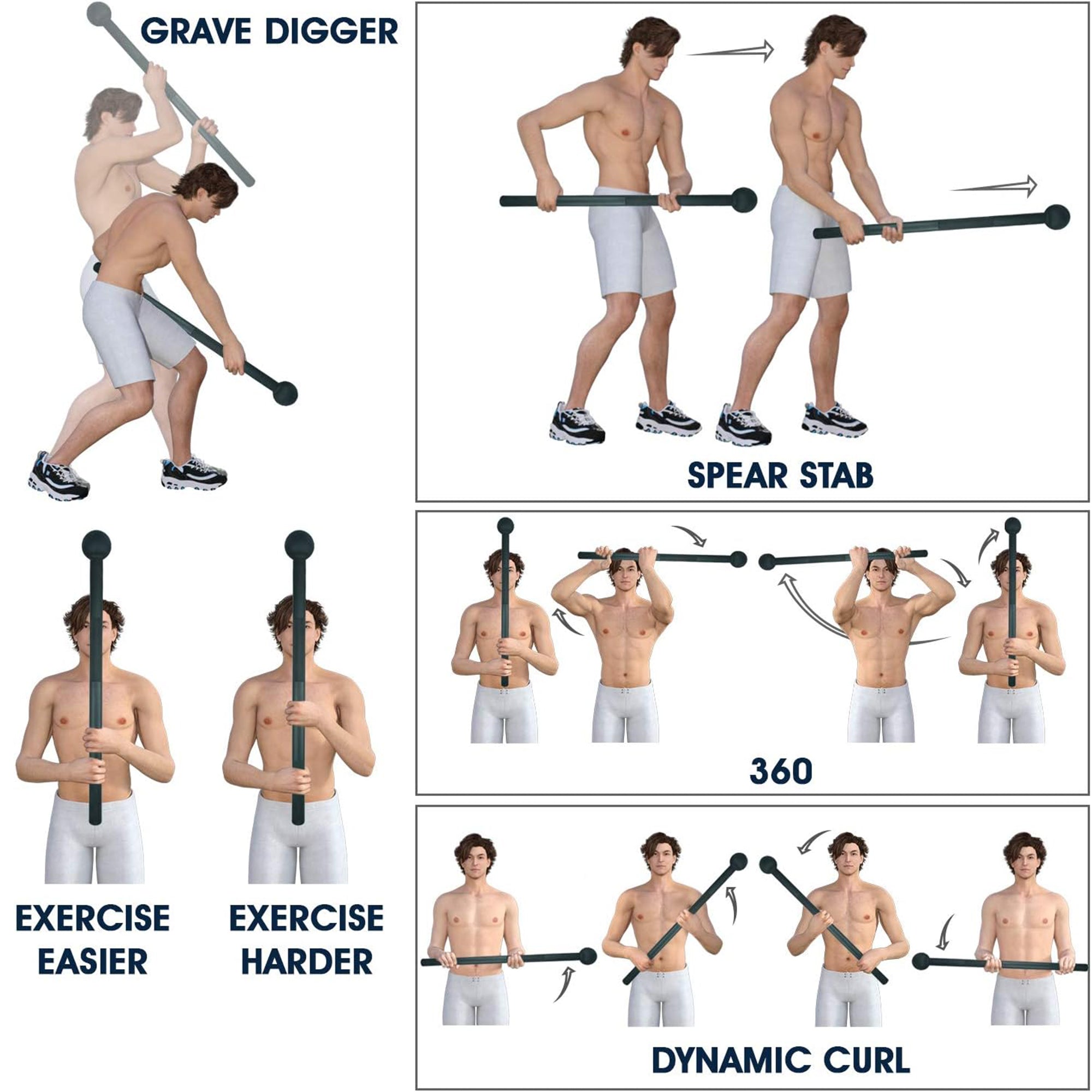 Yes4All 10-lb Steel Mace Bell Workout Equipment for Full Body Strength Training