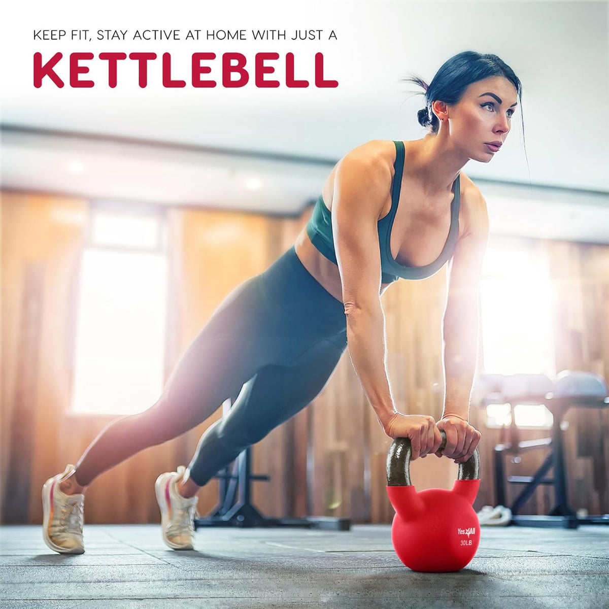 Yes4All Neoprene Coated Cast Iron Kettlebells with Wide Grip, 45 Pound Pair