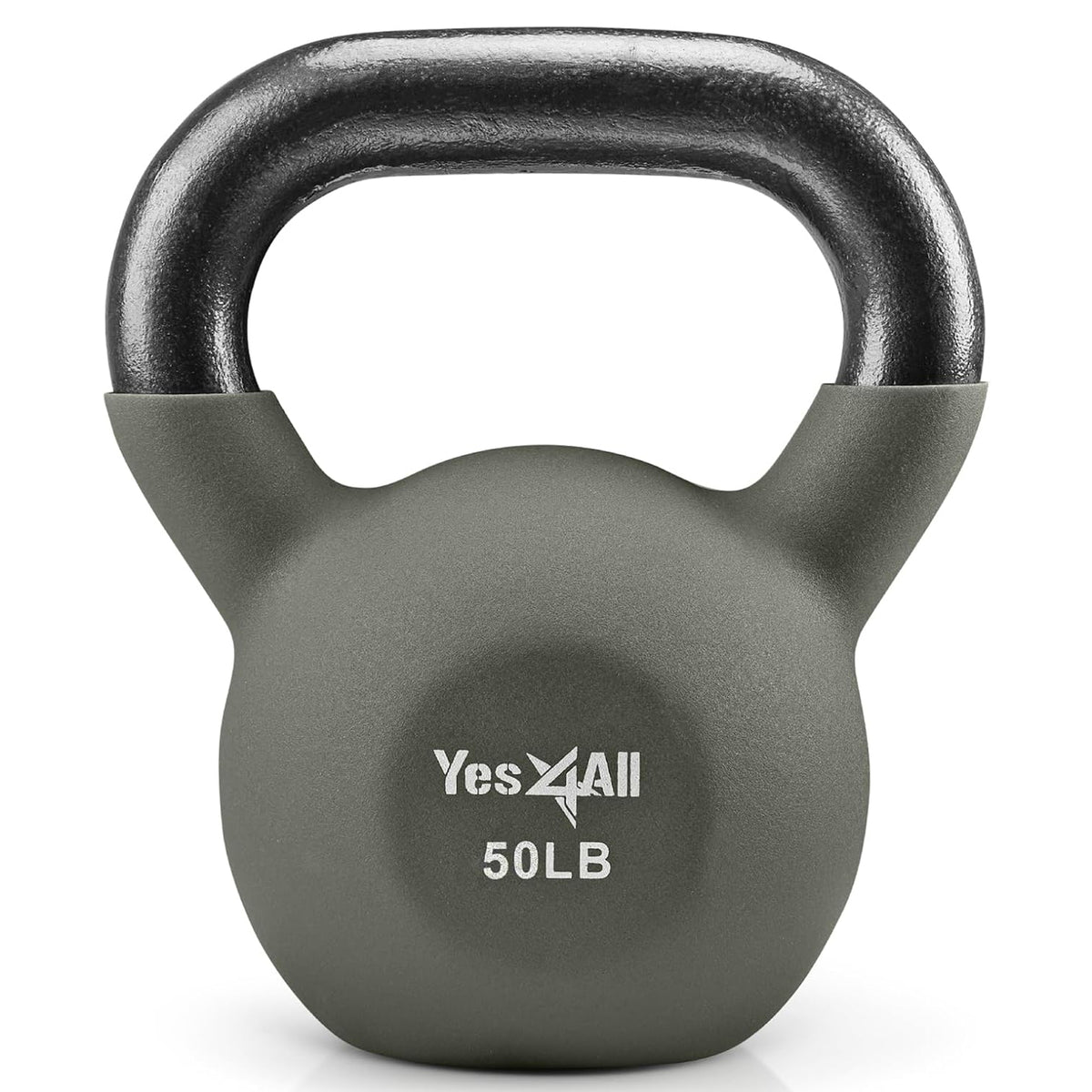 Yes4All 50 lb Kettlebell, Single Neoprene Coated Cast Iron Weight for Home Gym