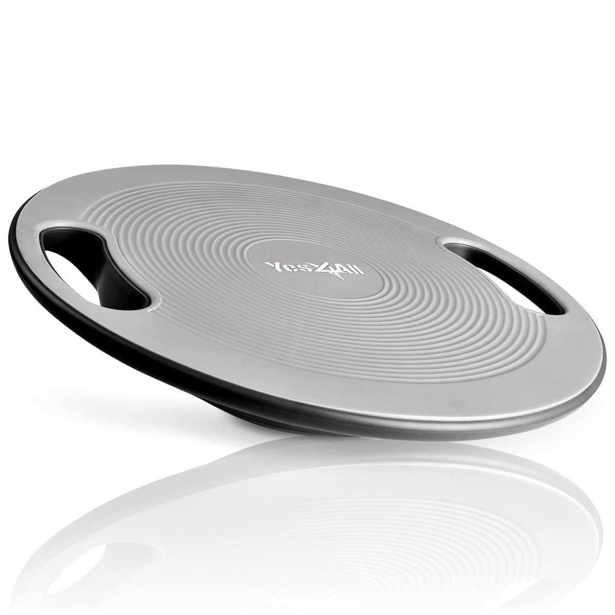 Yes4All Wobble Balance Board Plastic Stability Trainer with Handles, Silver