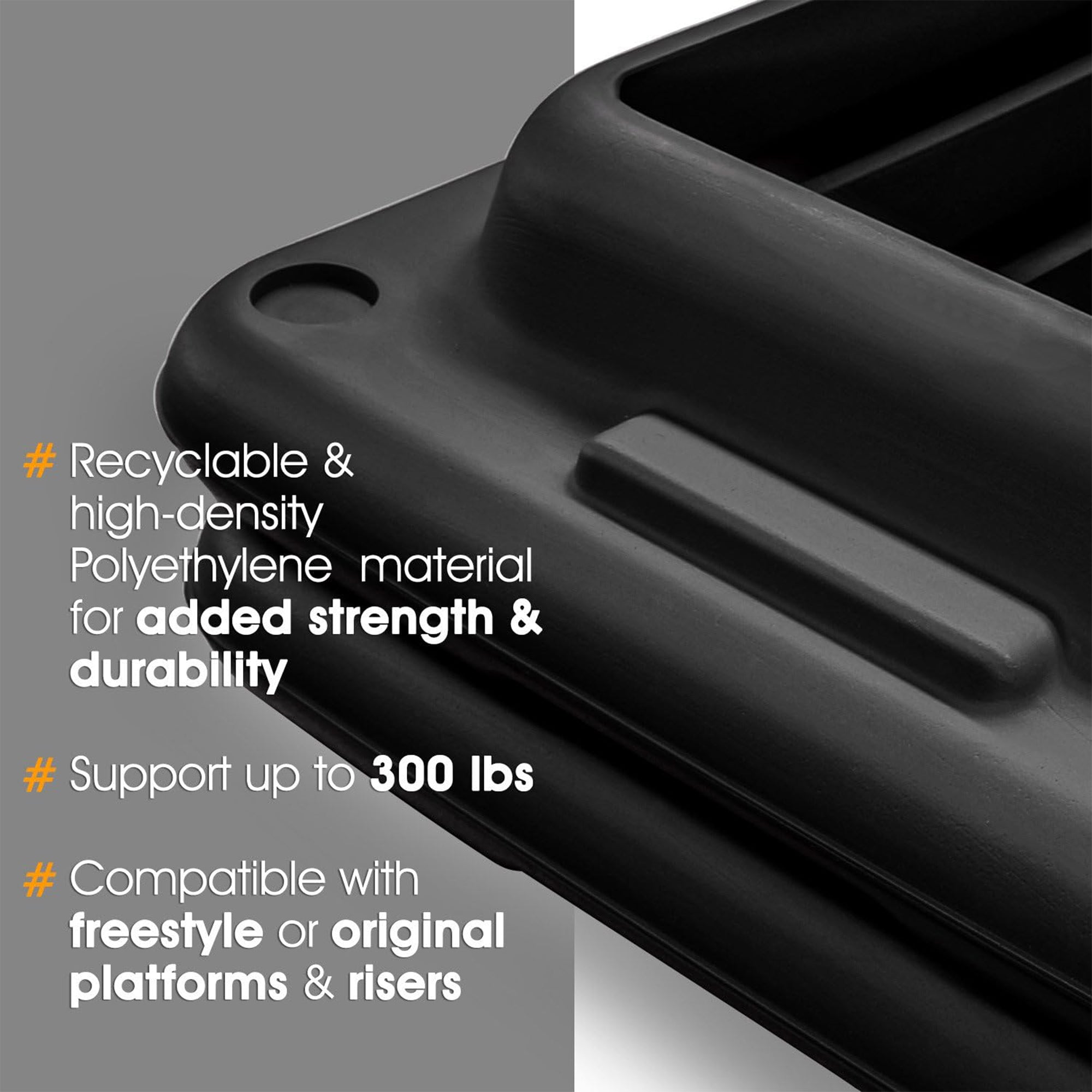 Yes4All Adjustable Non Skid Aerobic Step Risers for Circuit Size Platforms, 2 Pk