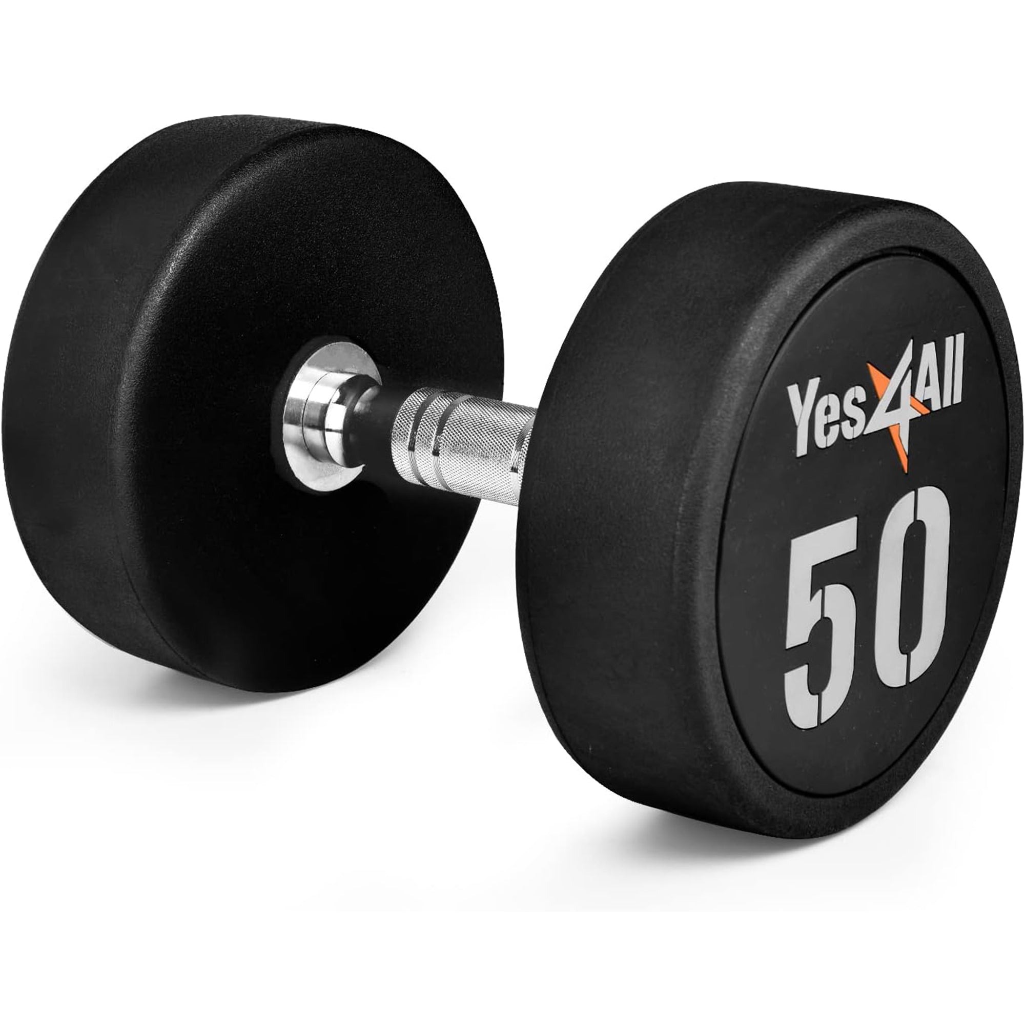 Yes4All 50lb Urethane Dumbbell Hex Rubber Grip for Home Gym & Strength Training