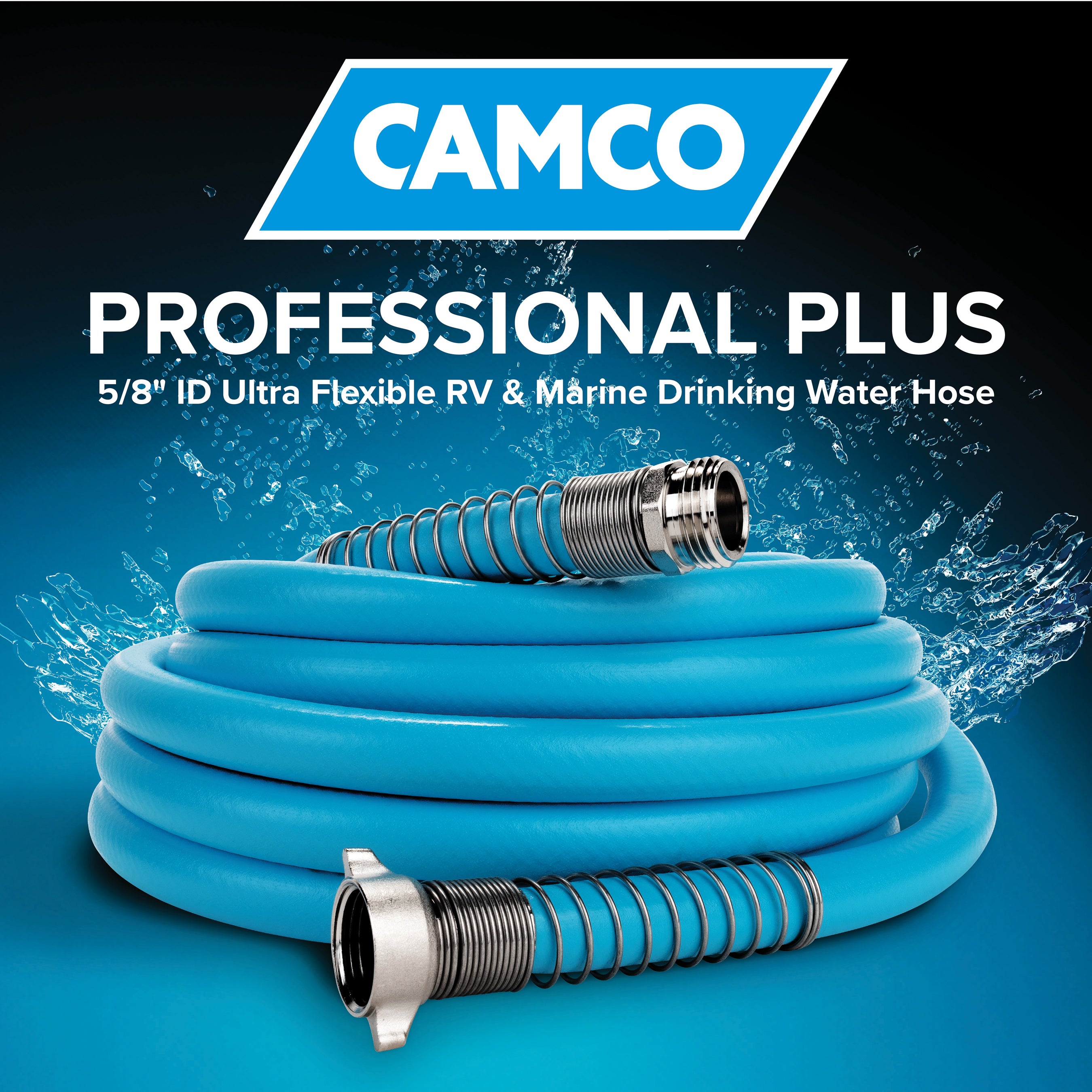 Camco EVOFlex 25 Ft RV Drinking Water Hose with Extra Flexible Design, Blue