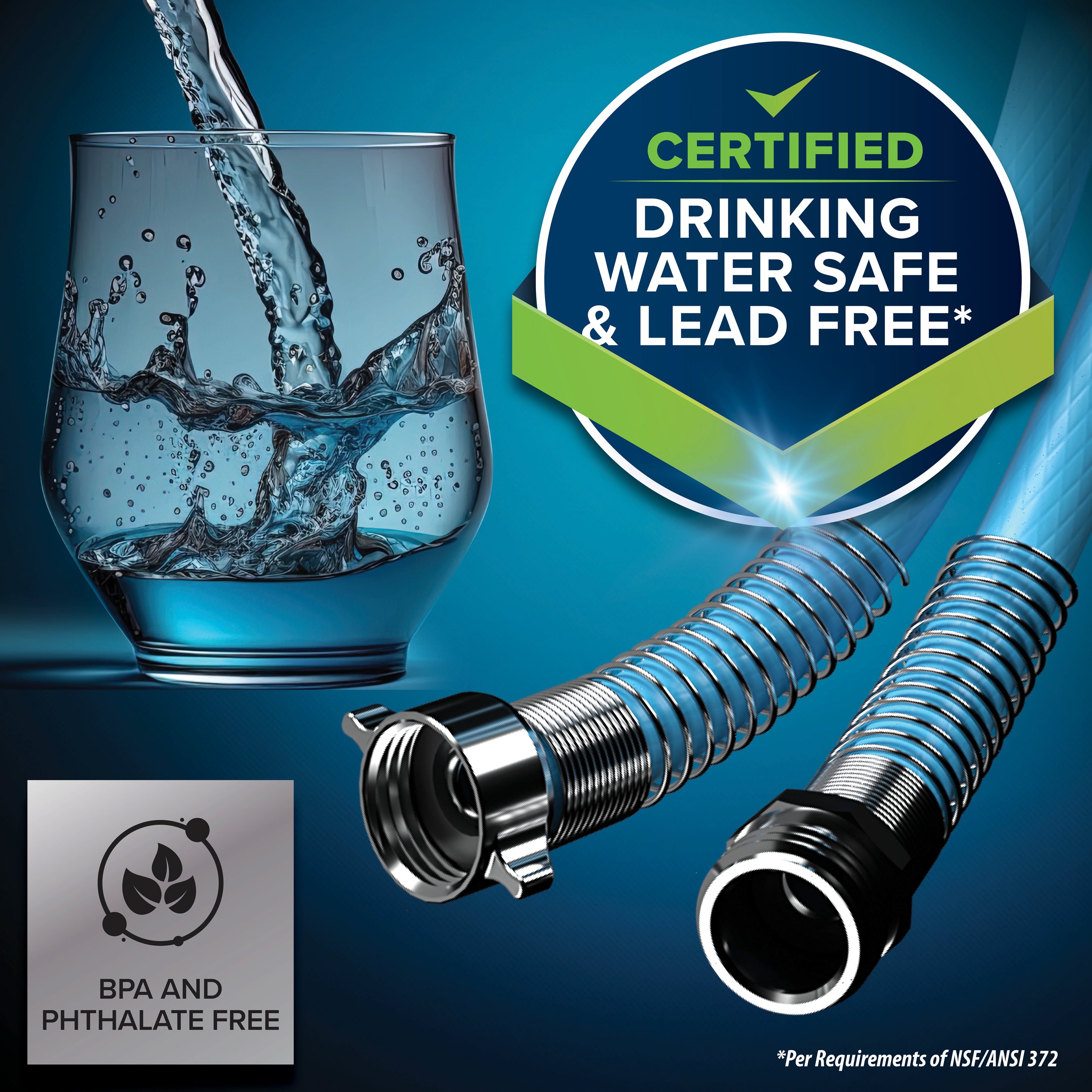 Camco EVOFlex 25 Ft RV Drinking Water Hose with Extra Flexible Design, Blue