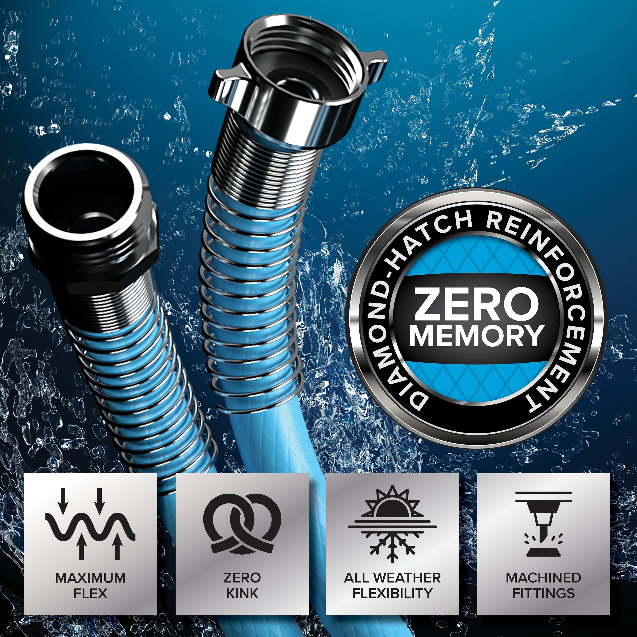 Camco EVOFlex 25 Ft RV Drinking Water Hose with Extra Flexible Design, Blue