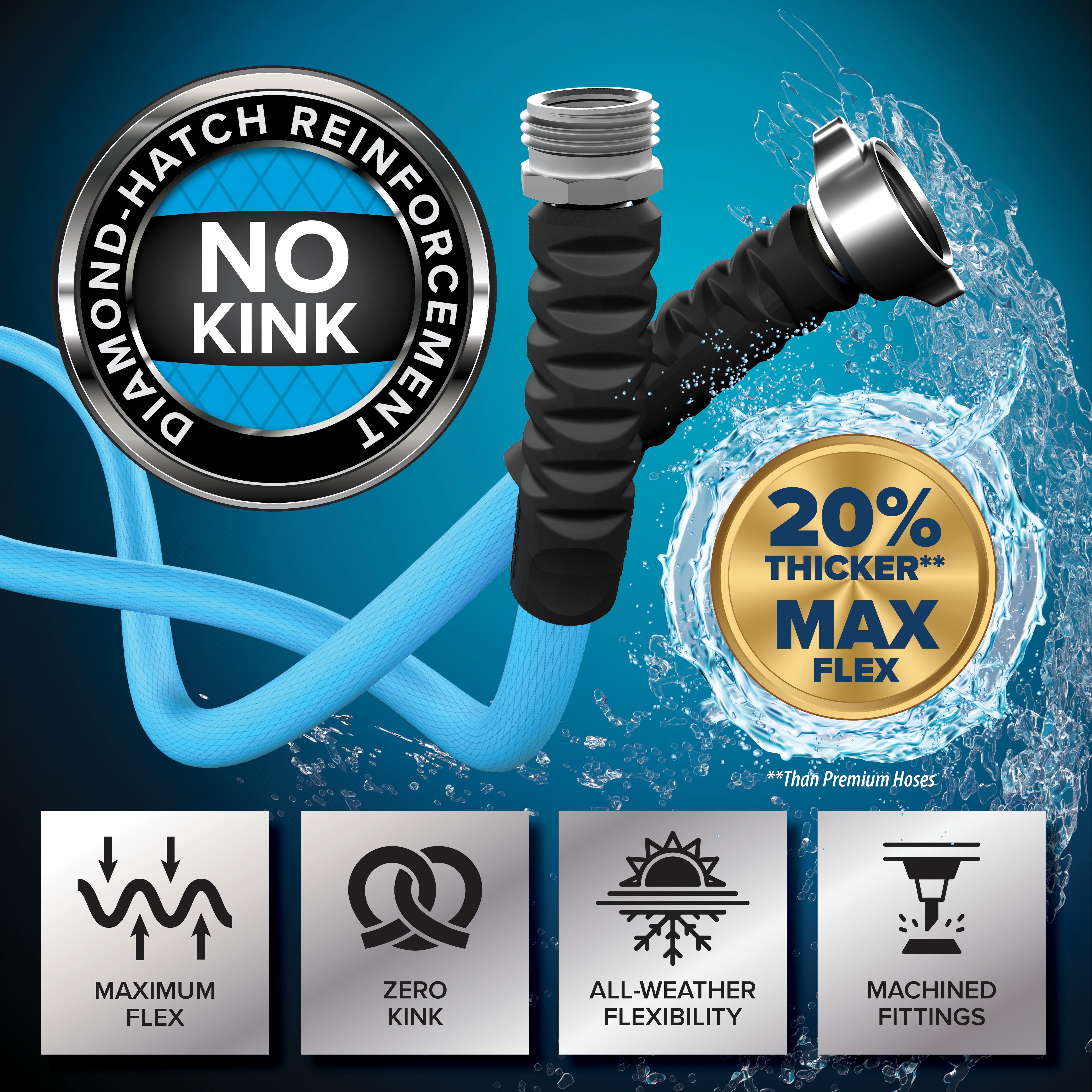 Camco EVOFlex 35 Ft RV Drinking Water Hose with Extra Flexible Design, Blue