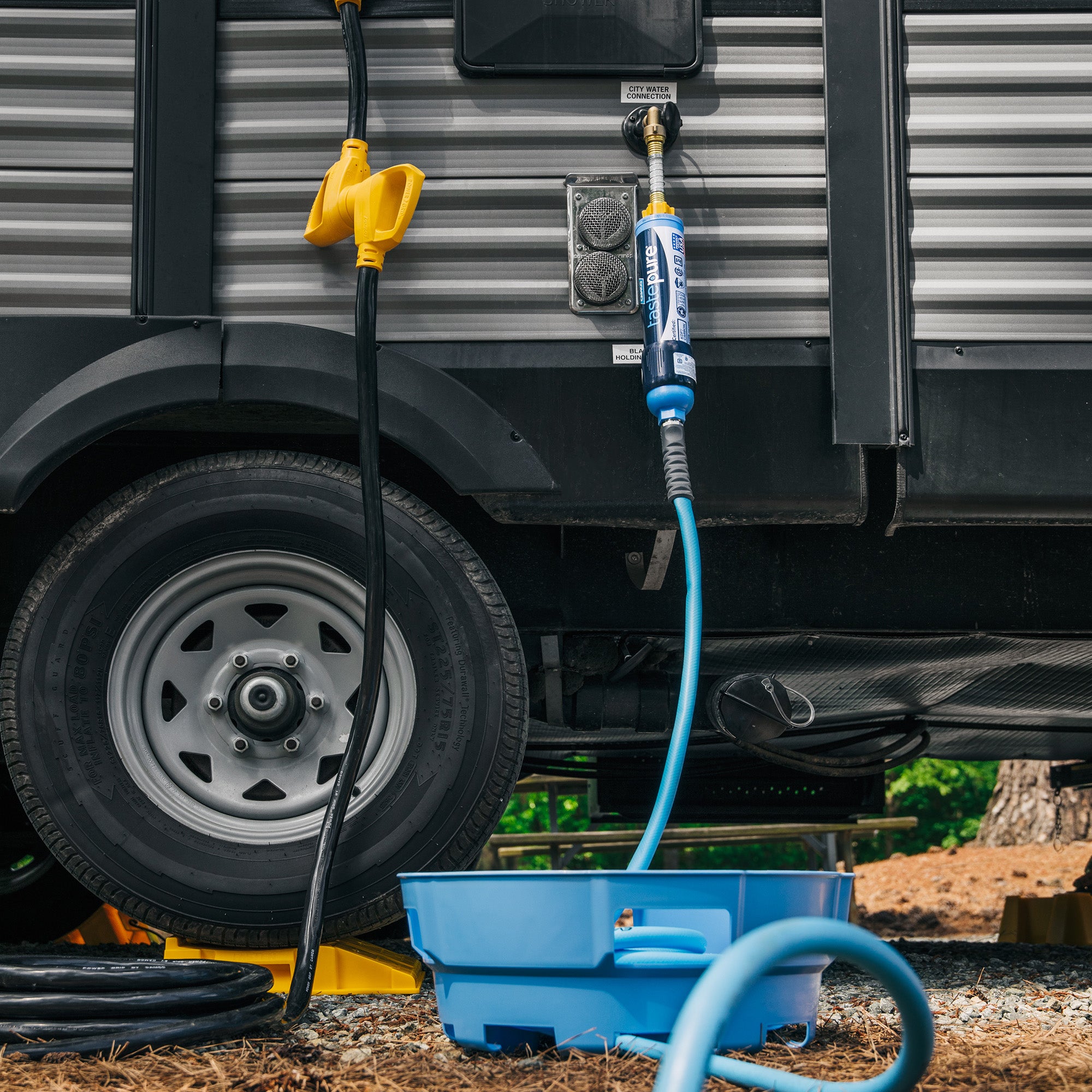 Camco EVOFlex 35 Ft RV Drinking Water Hose with Extra Flexible Design, Blue