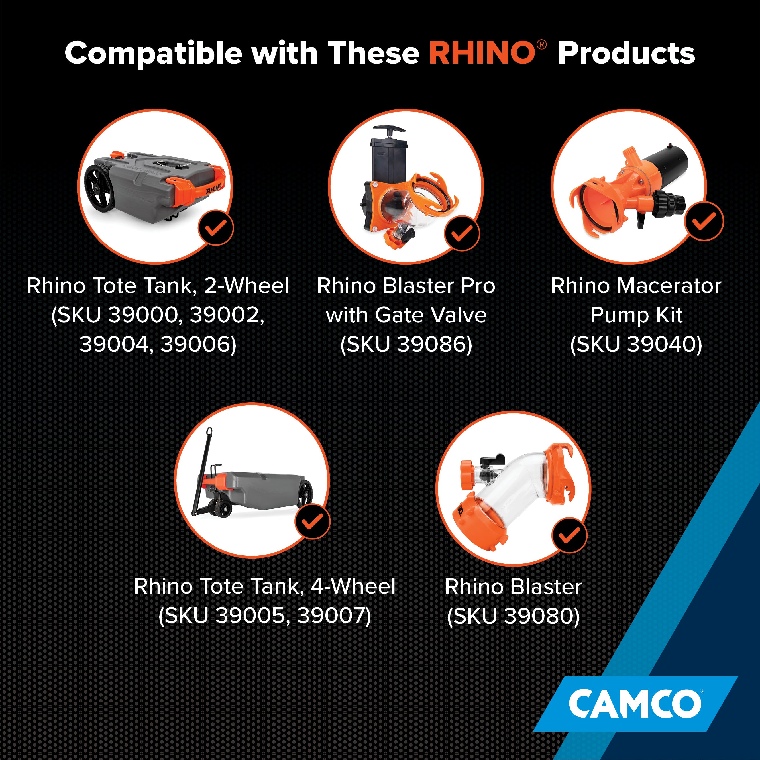 Rhino Rhinoflex 25' Clean Out Water Hose for Flushing RV Black/Grey Water Tanks