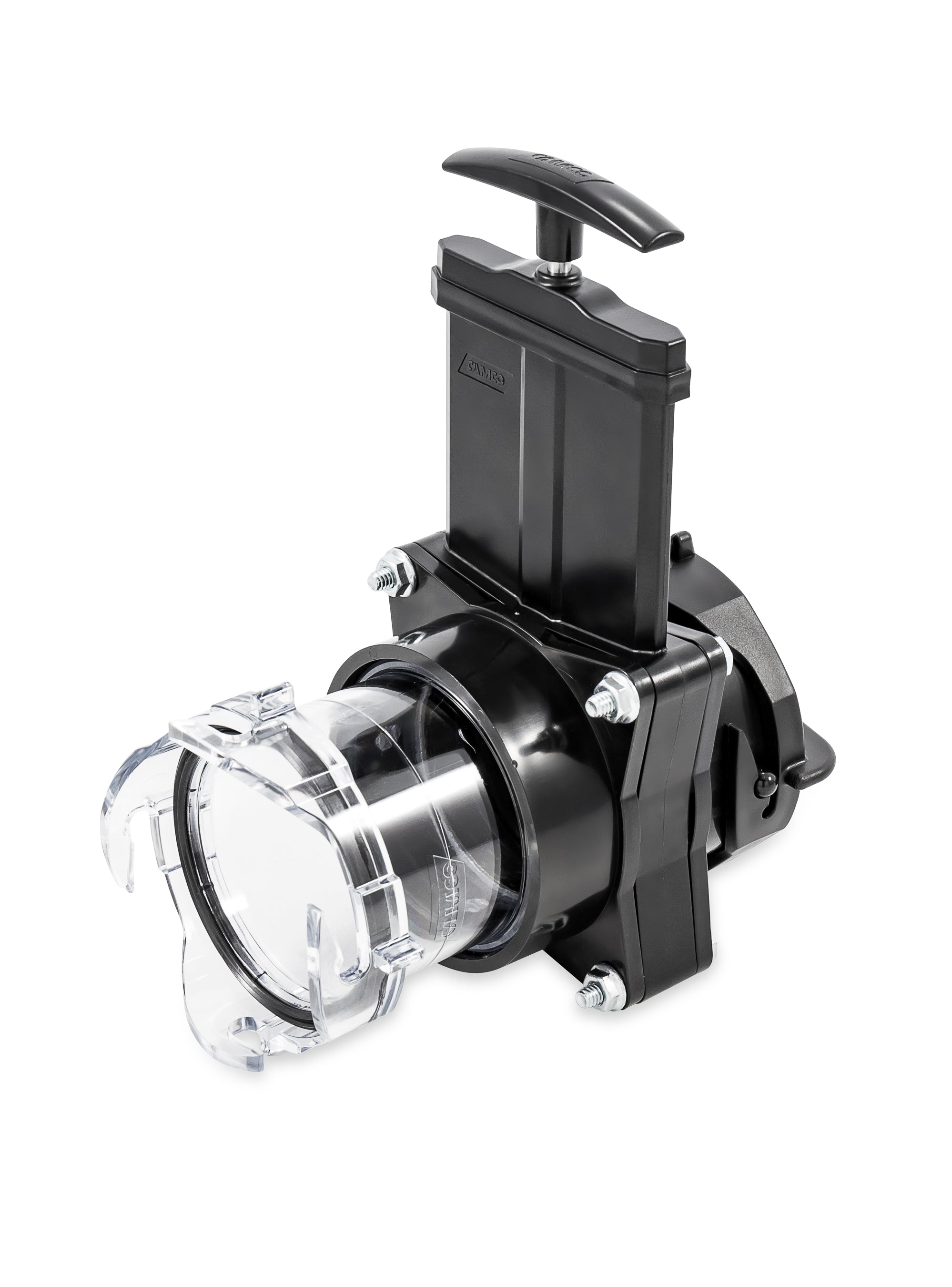 Camco 3" Gate Valve with 3.5" Clear Extension Cap for RV Waste Management, Black