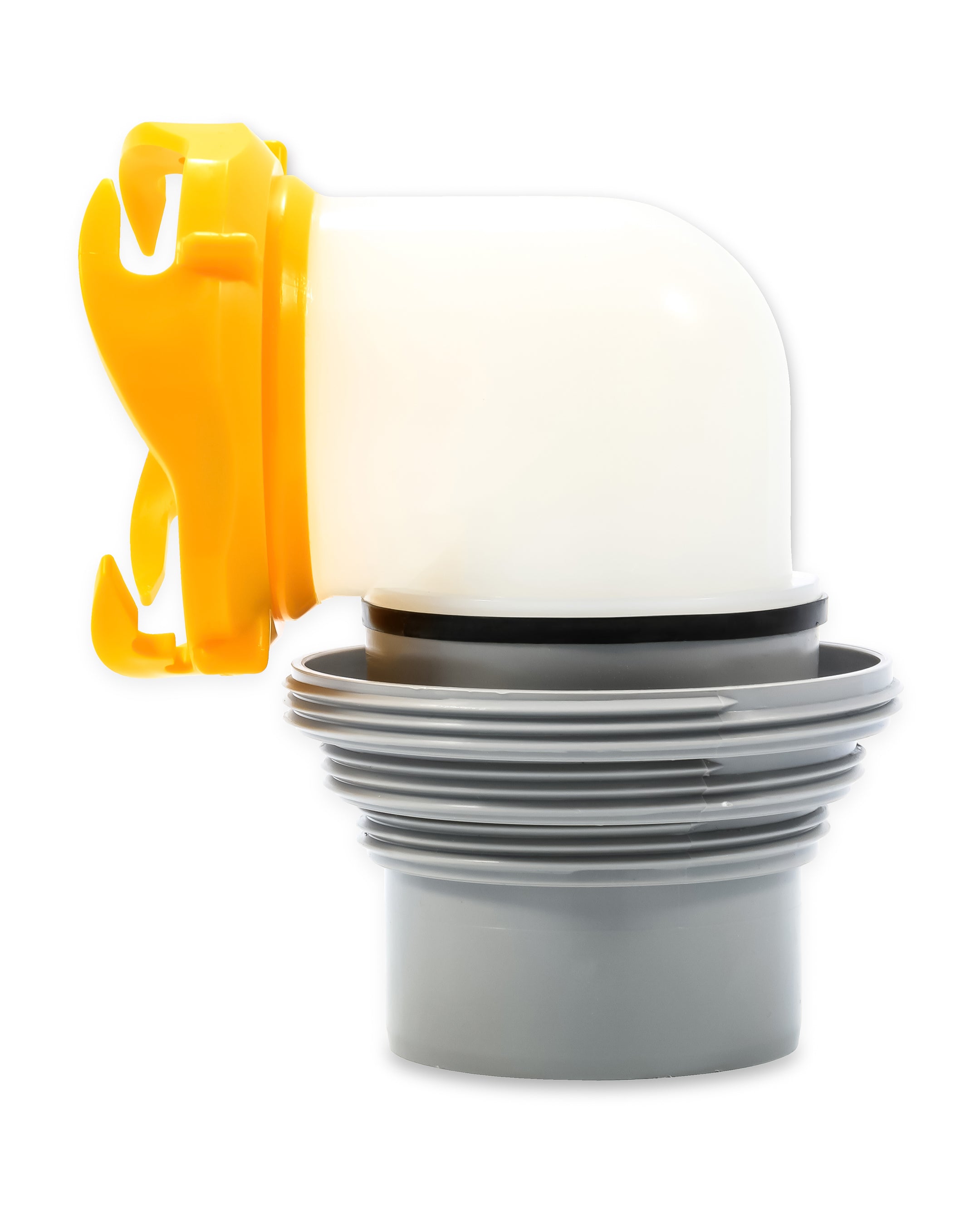 Camco Revolution RV Sewer Hose Elbow with 4-in-1 Adapter, 360-Degree Swivel - VMInnovations