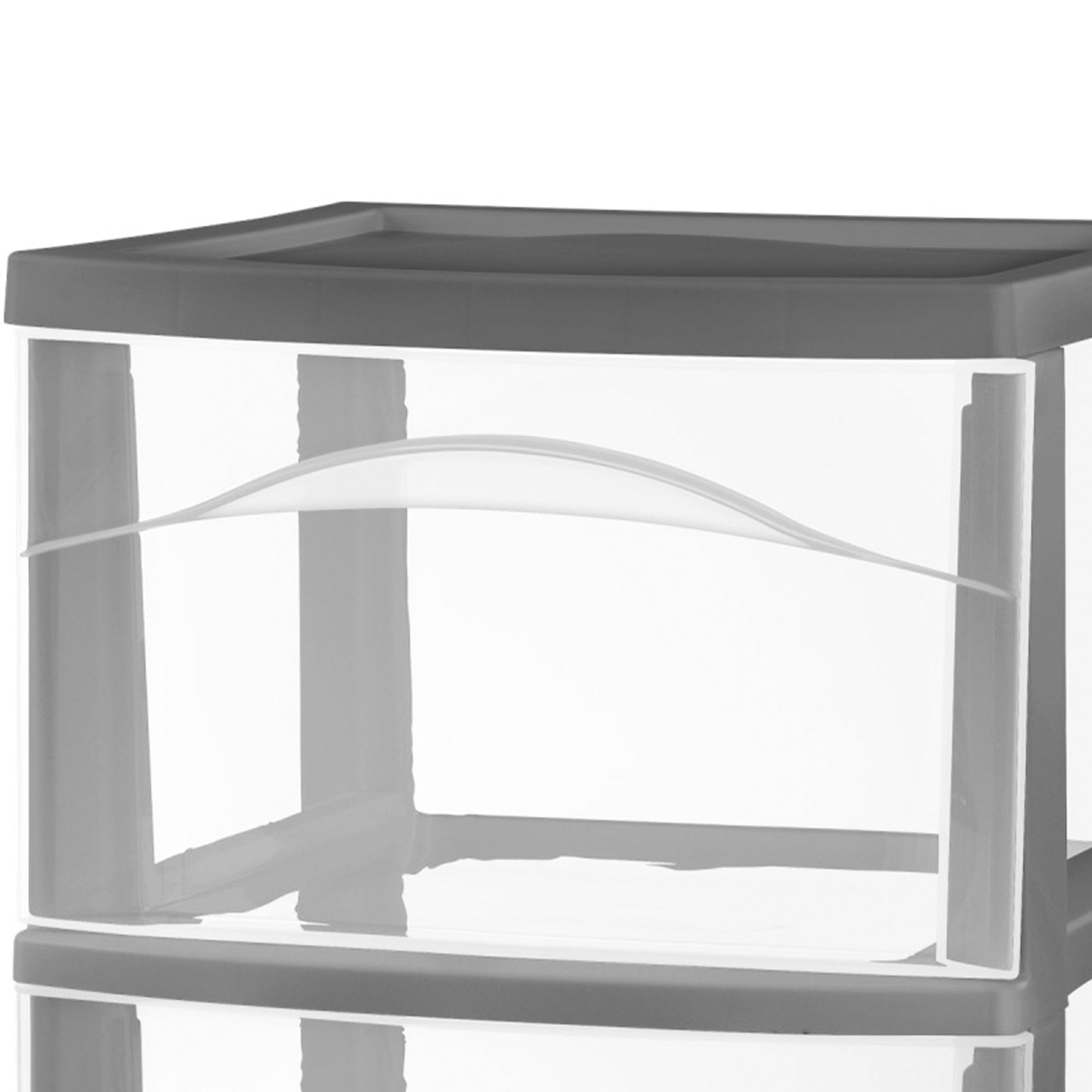 Sterilite 3 Drawer Storage Cart, Plastic Rolling Organization, Flat Gray, 6 Pack