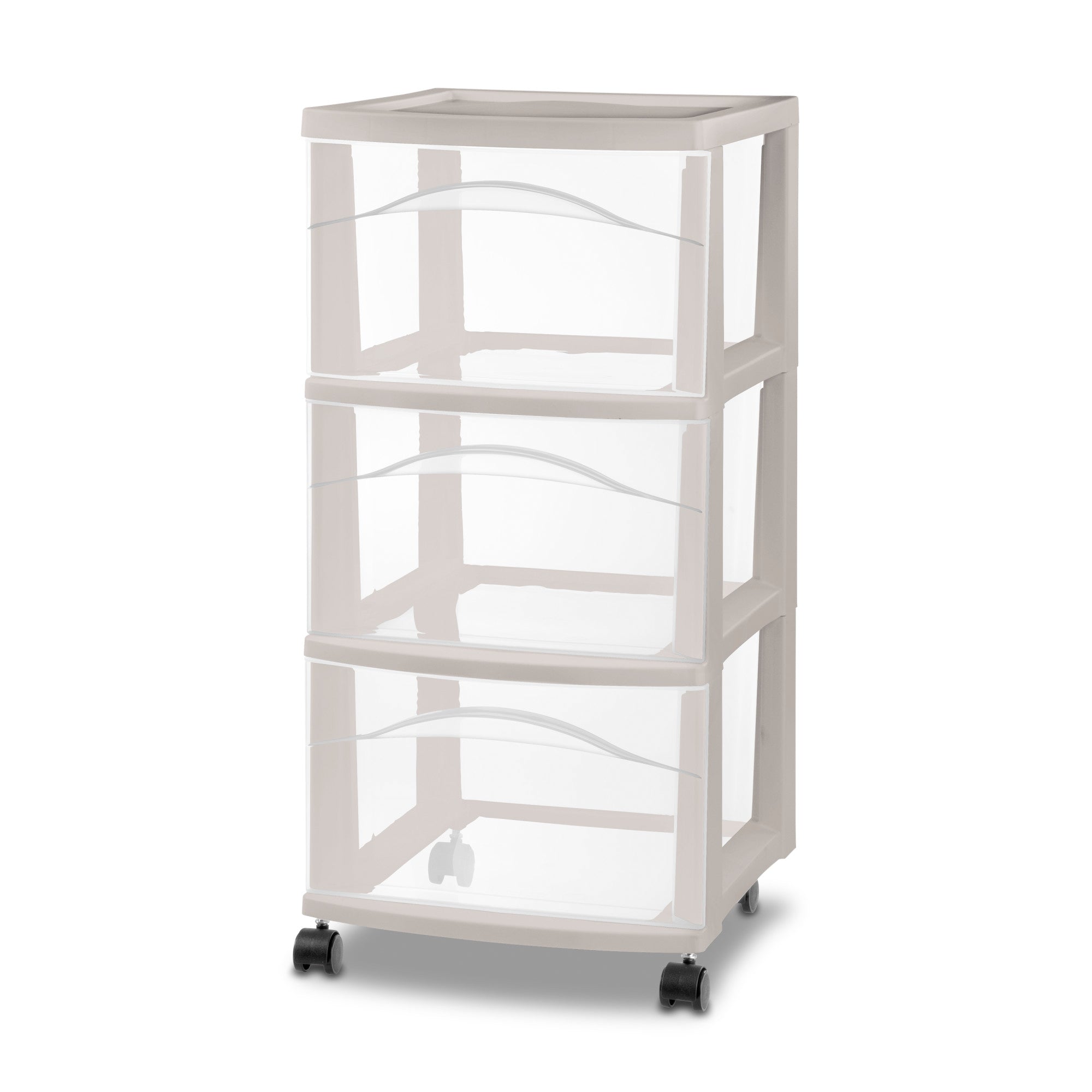 Sterilite 3 Drawer Storage Cart, Plastic Rolling Organization, Grey Pumice, 2 Pk - VMInnovations