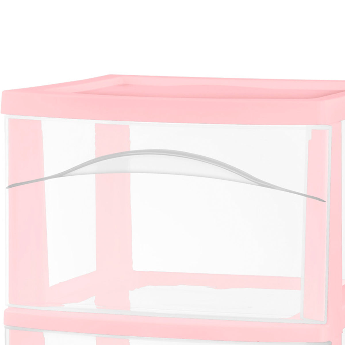Sterilite 3 Drawer Storage Cart Plastic Rolling Organization, Pink Frost, 2 Pack