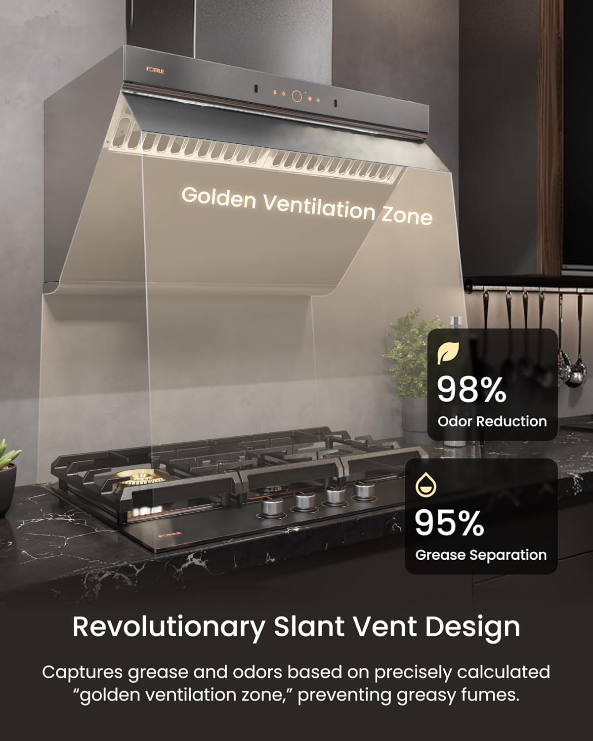 FOTILE 30" Kitchen Range Hood with 4 Speed Levels, Under Cabinet or Wall Mount (For Parts)