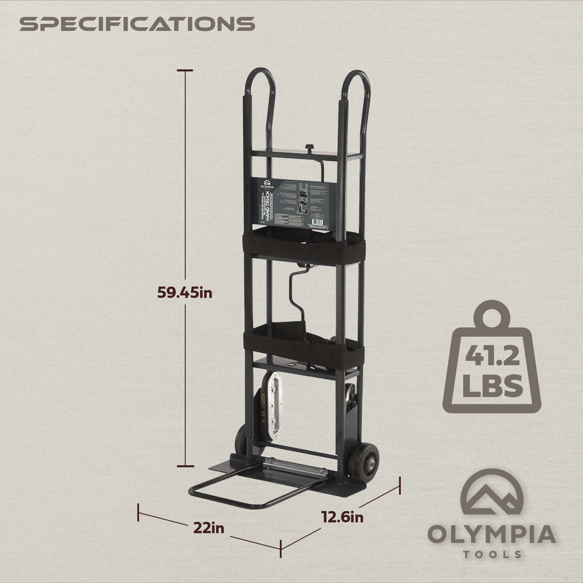 Olympia Tools 800 Lb Hand Truck with Ratchet Straps for Appliances and Furniture - VMInnovations