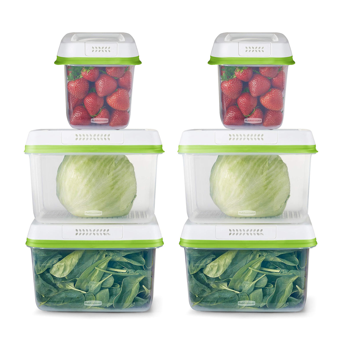 Rubbermaid FreshWorks Clear Food Storage Containers, Medium/Large, 12 Piece Set