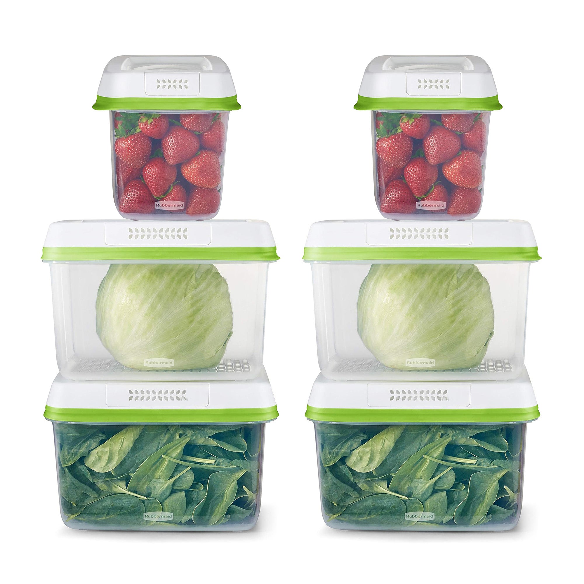 Rubbermaid FreshWorks Clear Food Storage Containers, Medium/Large, 12 Piece Set