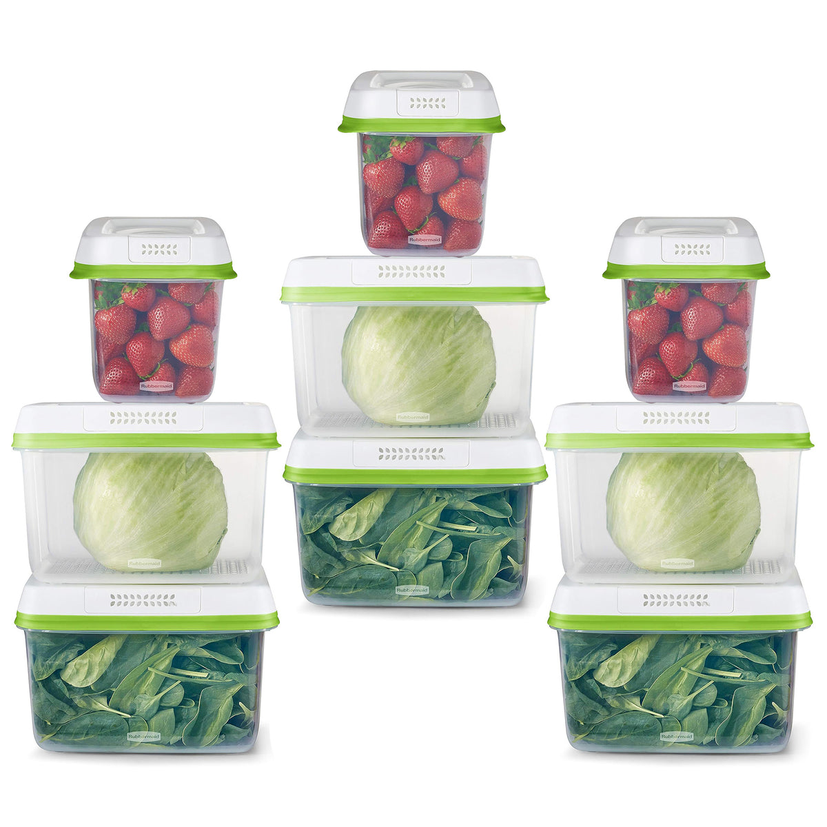 Rubbermaid FreshWorks Clear Food Storage Containers, Medium/Large, 18 Piece Set - VMInnovations