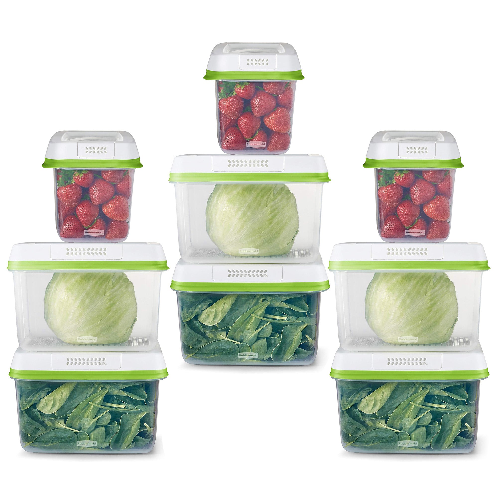 Rubbermaid FreshWorks Clear Food Storage Containers, Medium/Large, 18 Piece Set