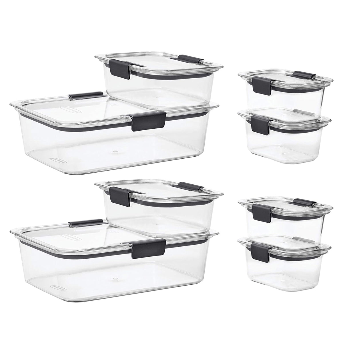 Rubbermaid 8 Pack Brilliance Leak-Proof Food Storage Containers, Airtight Lids