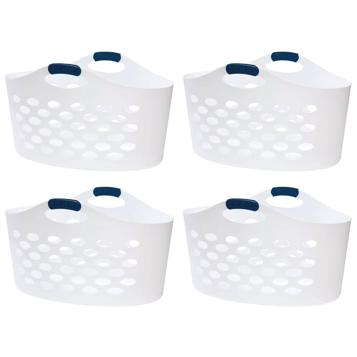 Rubbermaid 4 Pack 1.5 Capacity Flex N Carry Portable Flexible Laundry Basket