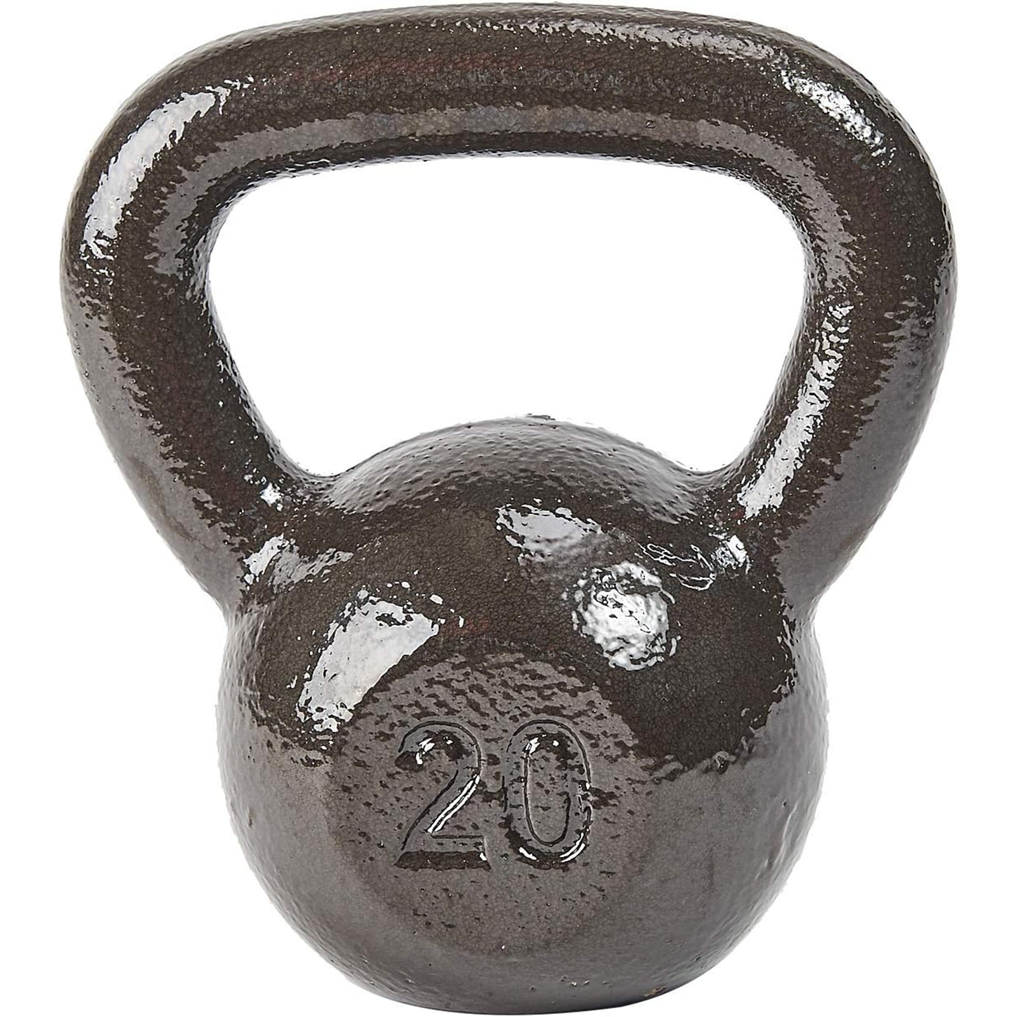 BalanceFrom Cast Iron Kettlebell for Home Gym Strength Training, 20 Lb, Grey