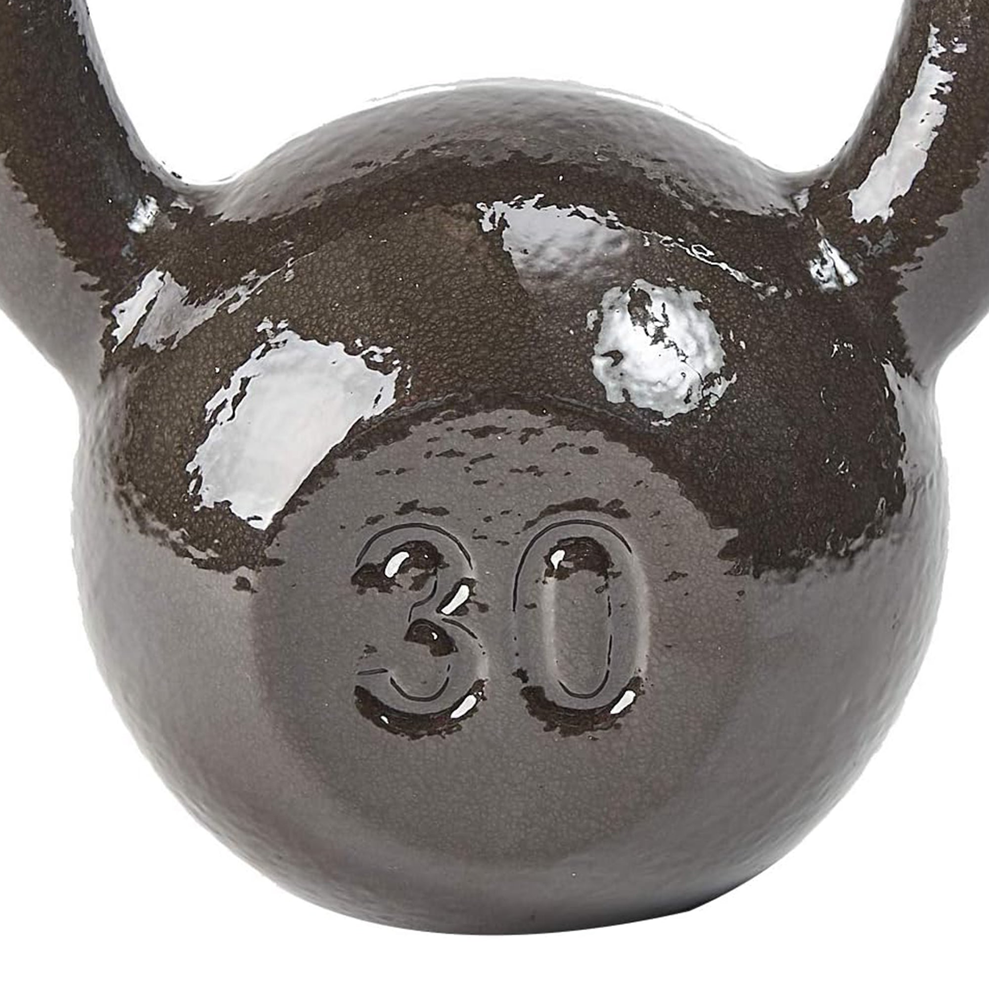 BalanceFrom Cast Iron Kettlebell for Home Gym Strength Training, 30 Lb, Grey