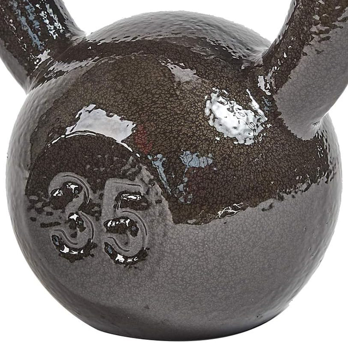 BalanceFrom Cast Iron Kettlebell for Home Gym Strength Training, 35 Lb, Grey