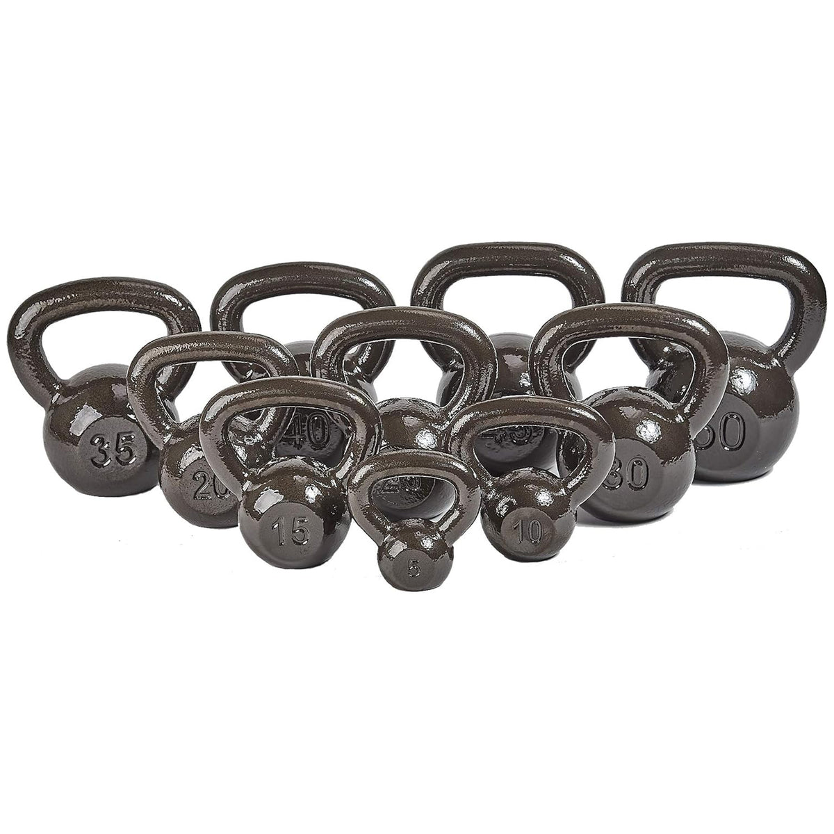 BalanceFrom Cast Iron Kettlebell for Home Gym Strength Training, 35 Lb, Grey