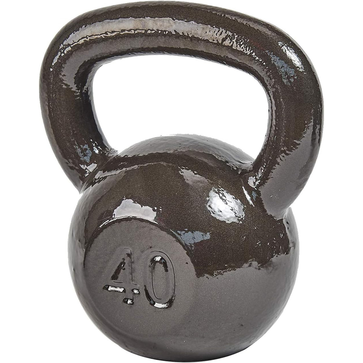 BalanceFrom Cast Iron Kettlebell for Home Gym Strength Training, 40 Lb, Grey