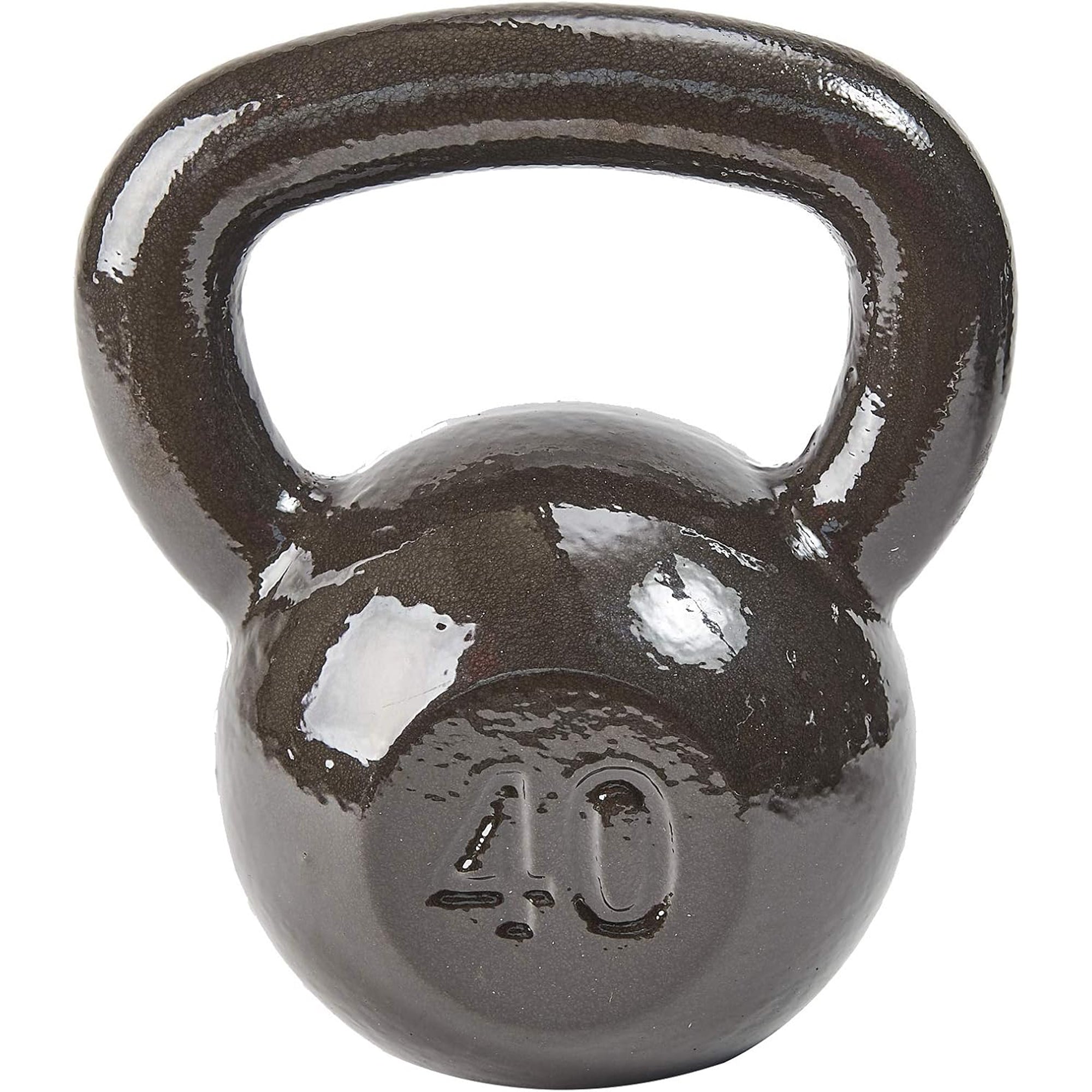 BalanceFrom Cast Iron Kettlebell for Home Gym Strength Training, 40 Lb, Grey
