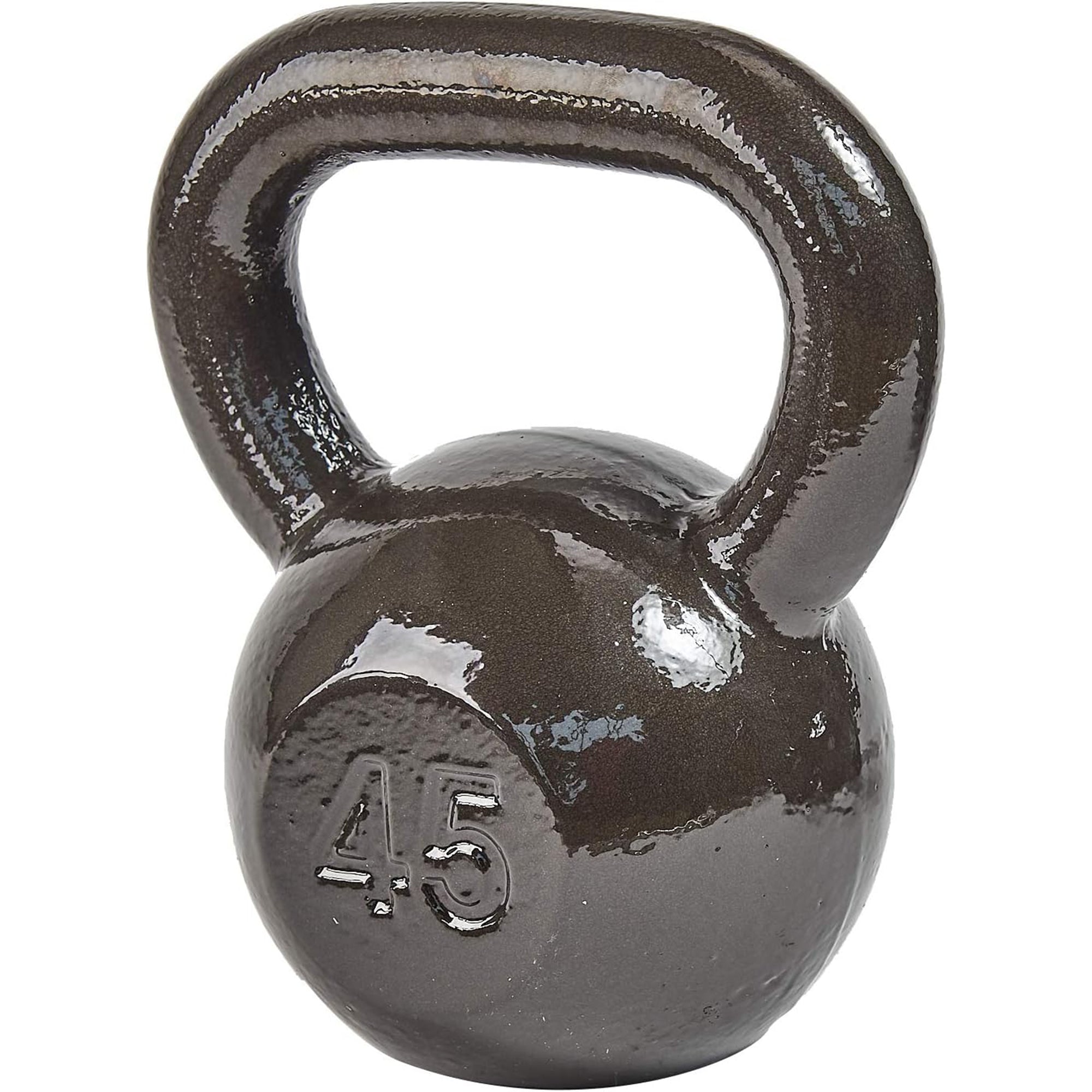 BalanceFrom Cast Iron Kettlebell for Home Gym Strength Training, 45 Lb, Grey