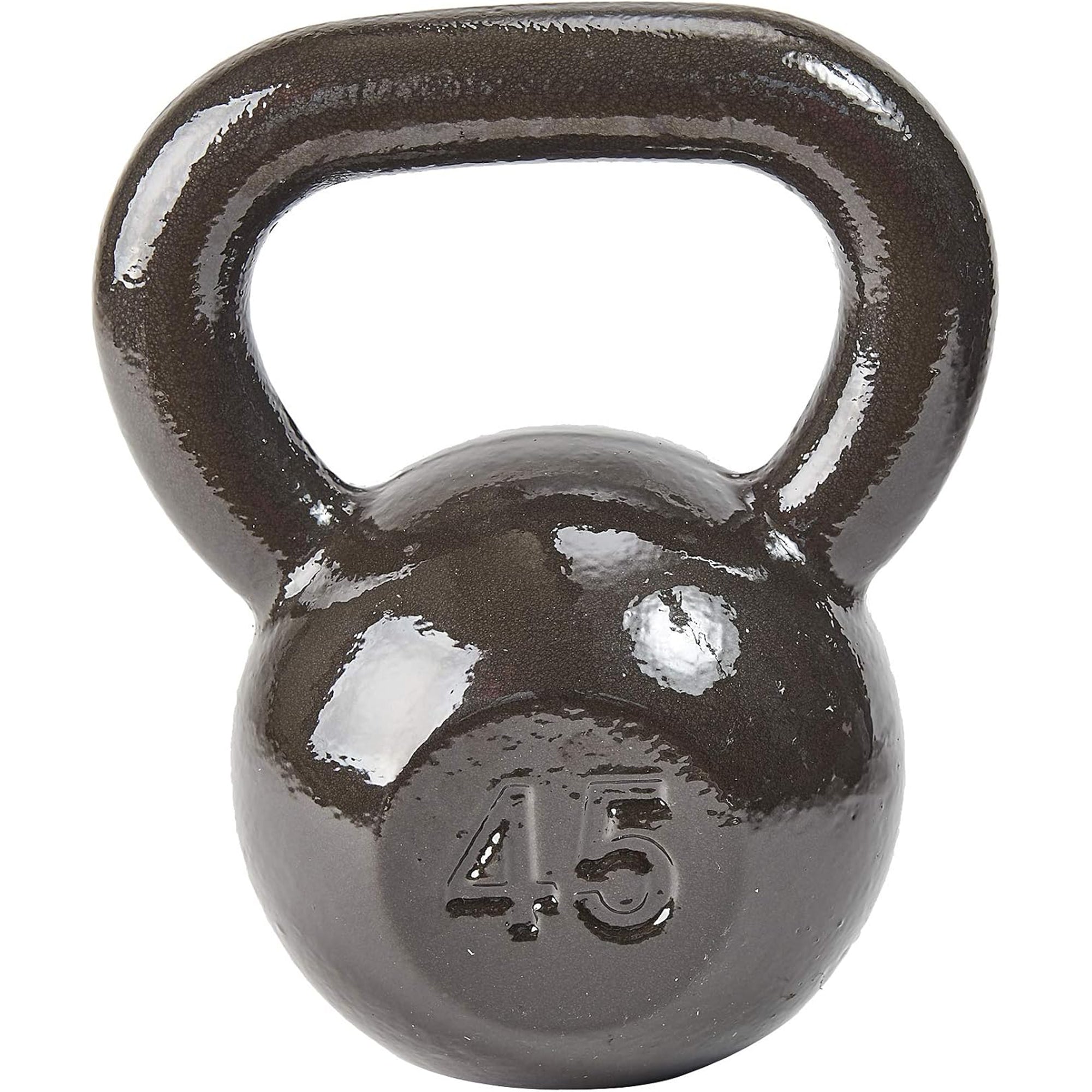BalanceFrom Cast Iron Kettlebell for Home Gym Strength Training, 45 Lb, Grey