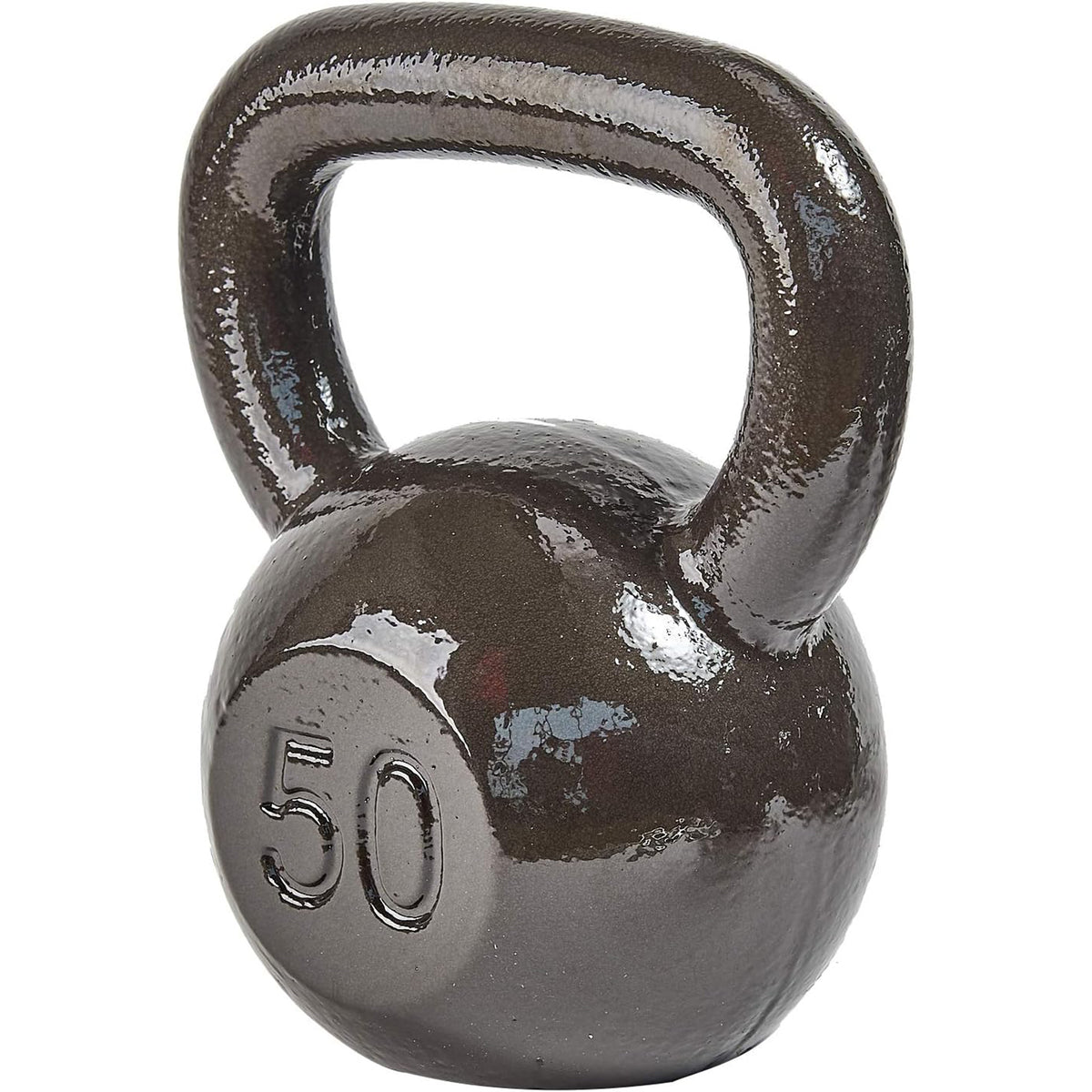 BalanceFrom Cast Iron Kettlebell for Home Gym Strength Training, 50 Lb, Grey