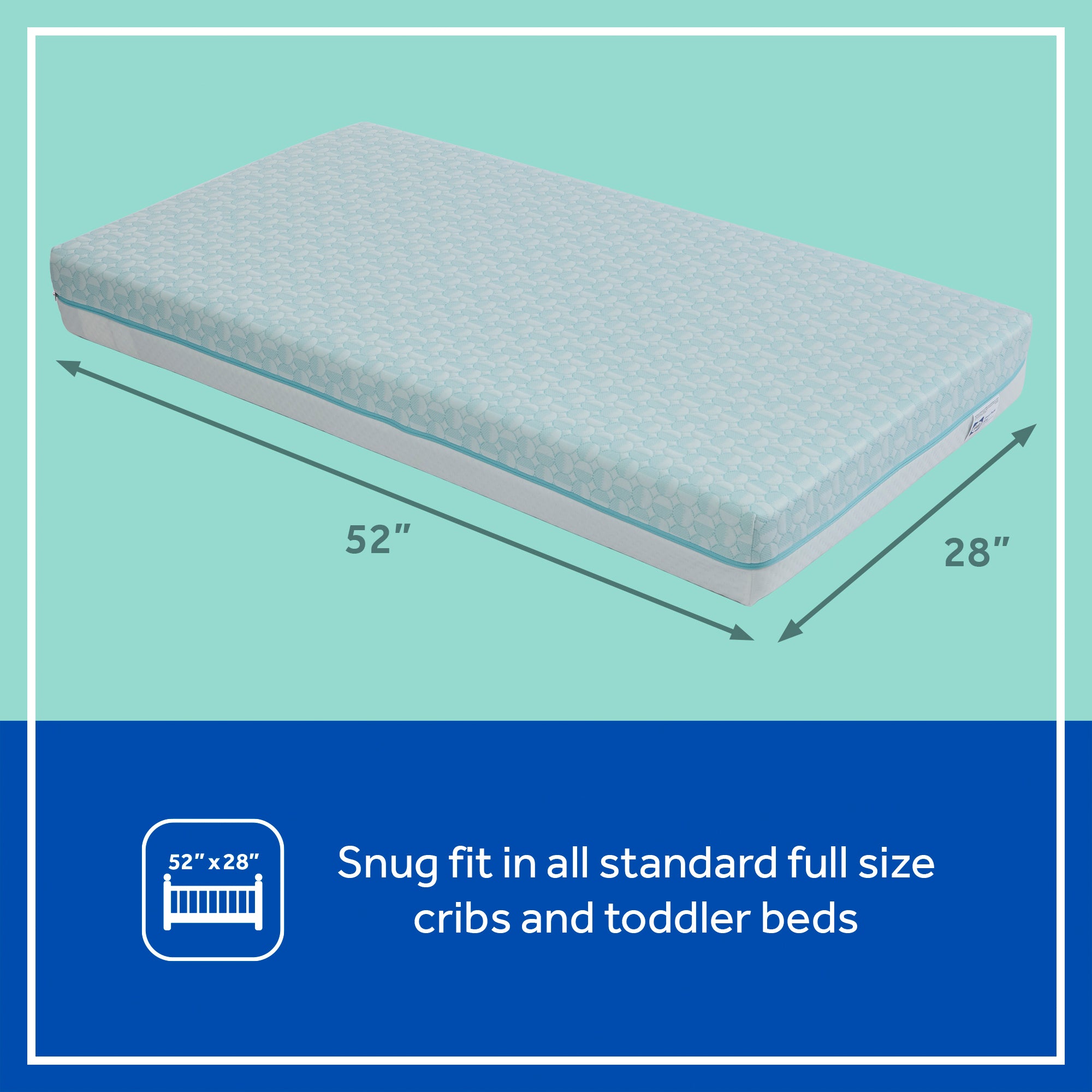 Sealy Baby 2 Stage Infant Crib Mattress Plus Toddler Bed Fit, Firm Rest, Airie