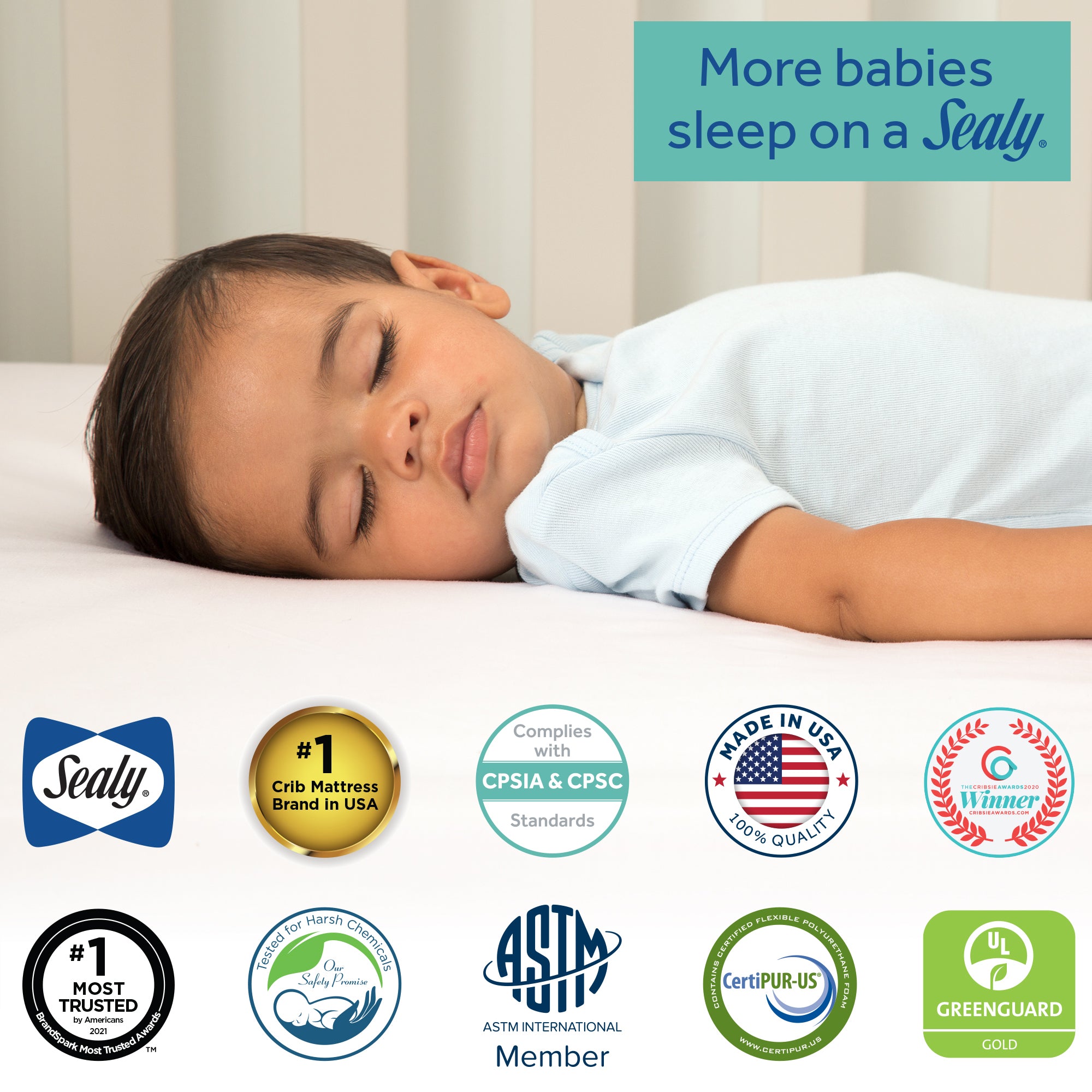 Sealy Baby 2 Stage Infant Crib Mattress Plus Toddler Bed Fit, Aqua (Open Box)