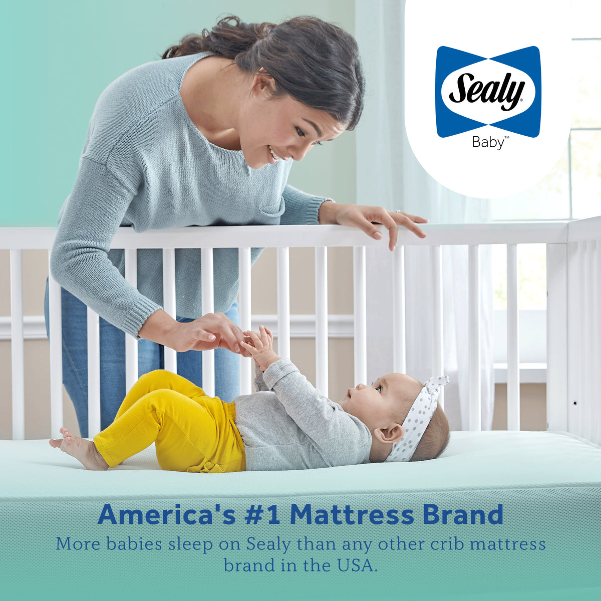 Sealy Baby 2 Stage Hybrid Infant Crib Mattress Plus Toddler Bed Fit, (Open Box)