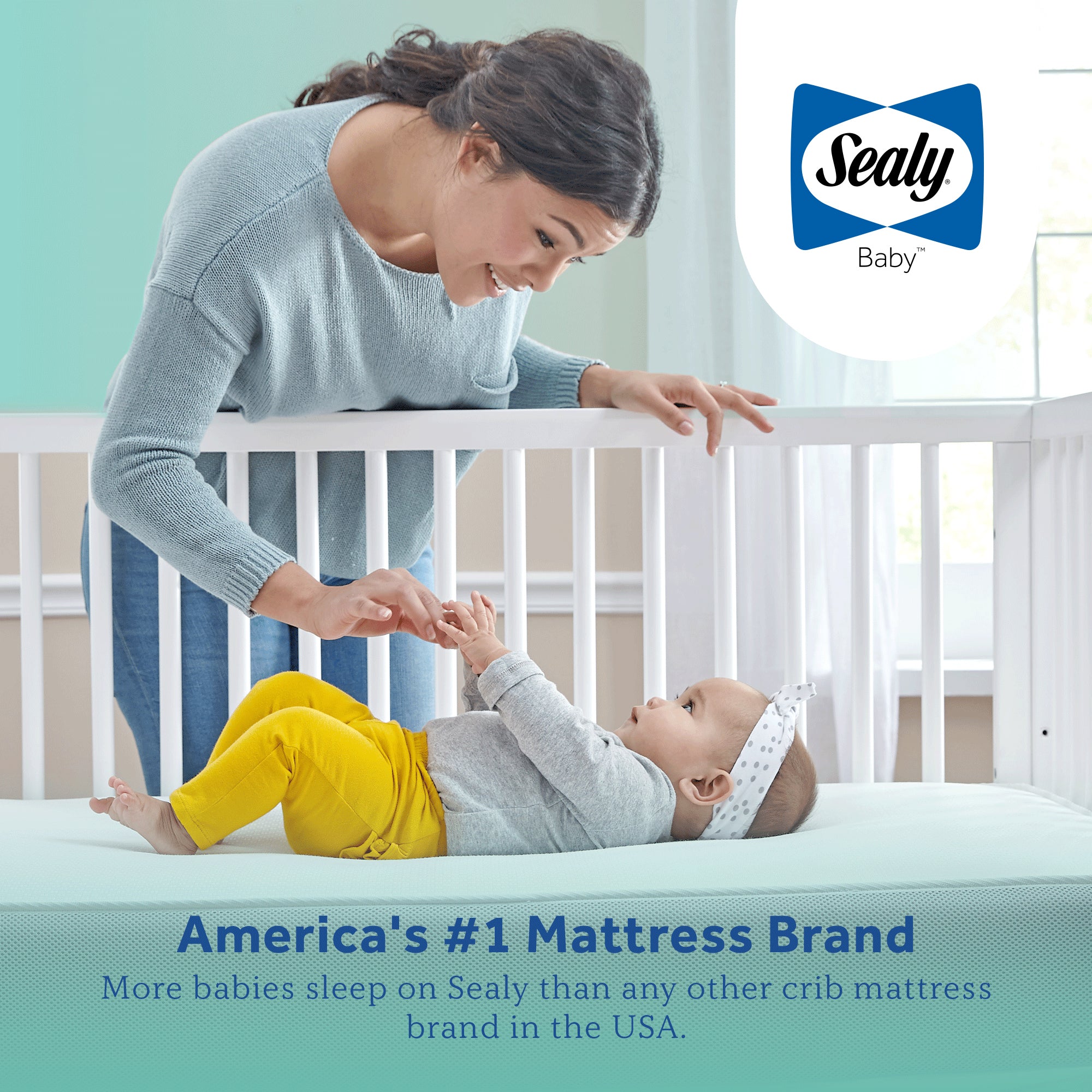 Sealy Baby 2 Stage Hybrid Infant Crib Mattress Plus Toddler Bed Fit, (Open Box)